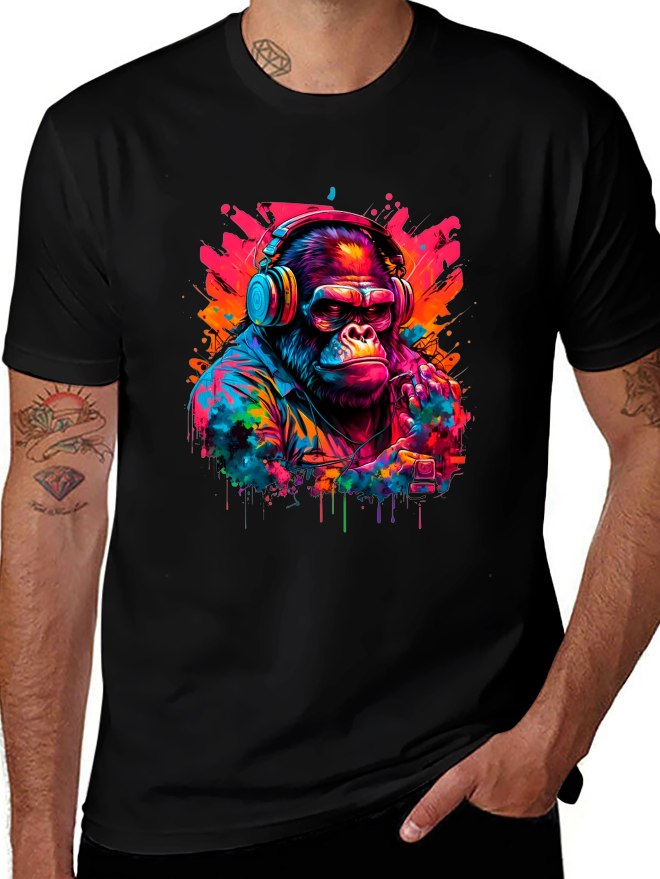 Cool Gorilla DJ Graphic T-Shirt