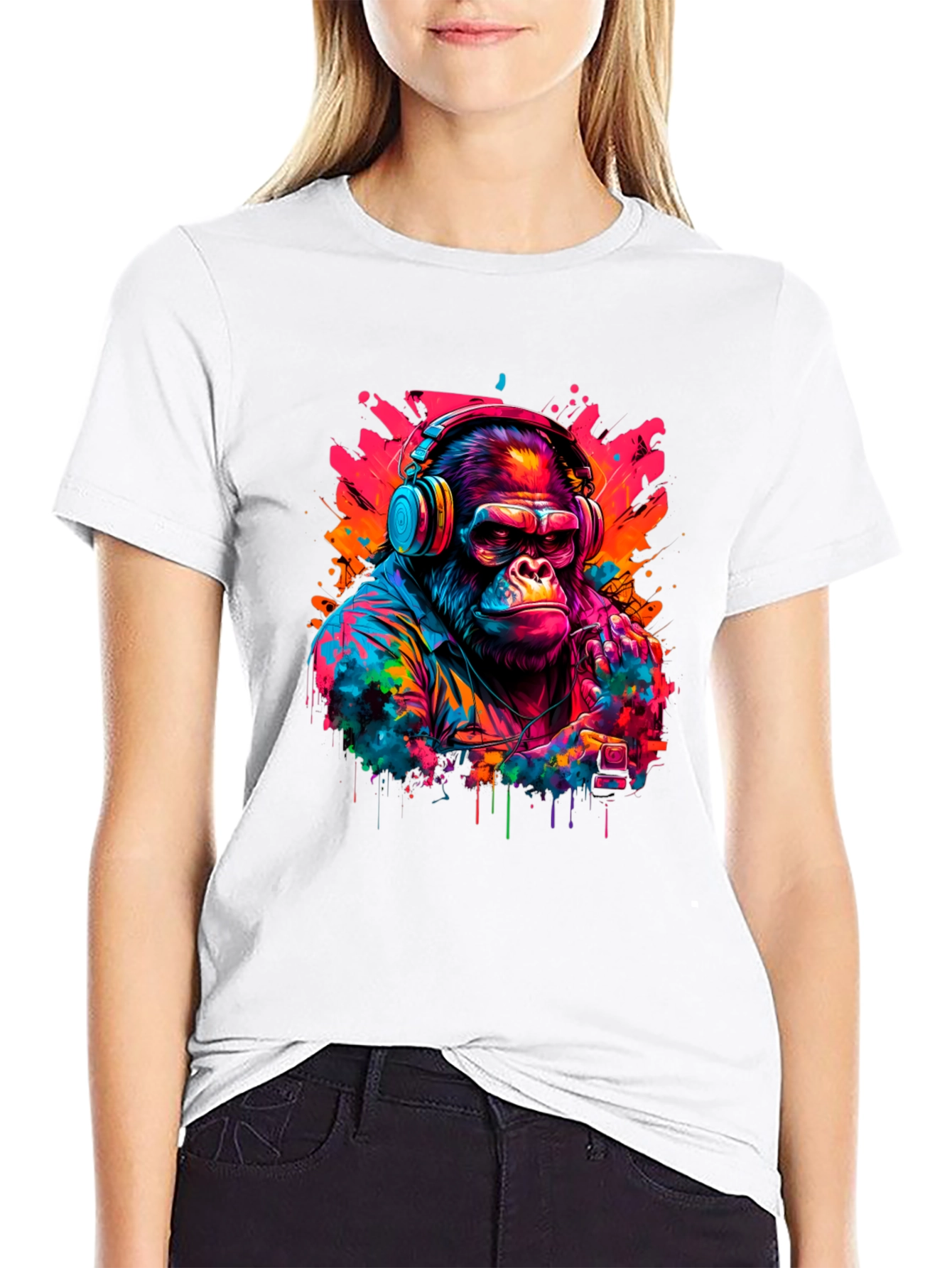 Cool Gorilla DJ Graphic T-Shirt