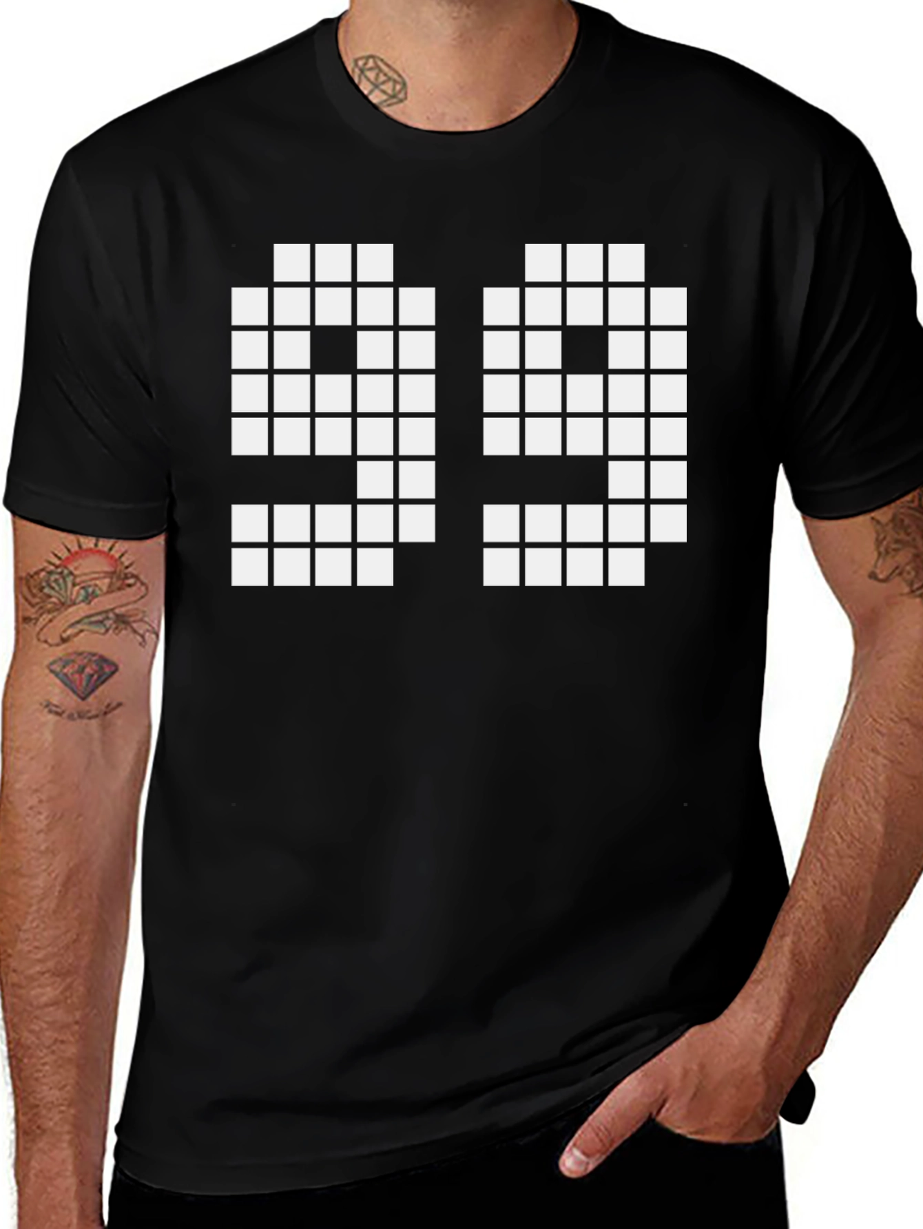 Pixel 99 Graphic T-Shirt - Black Cotton Tee