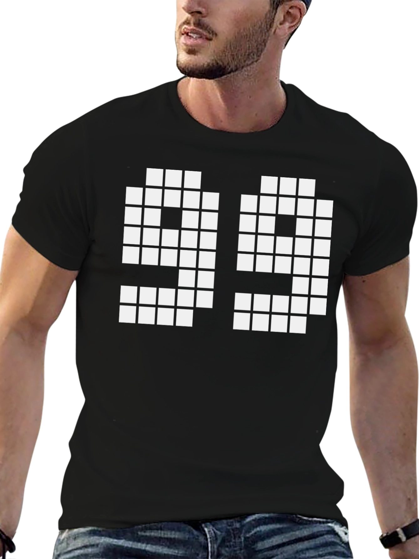 Pixel 99 Graphic T-Shirt - Black Cotton Tee