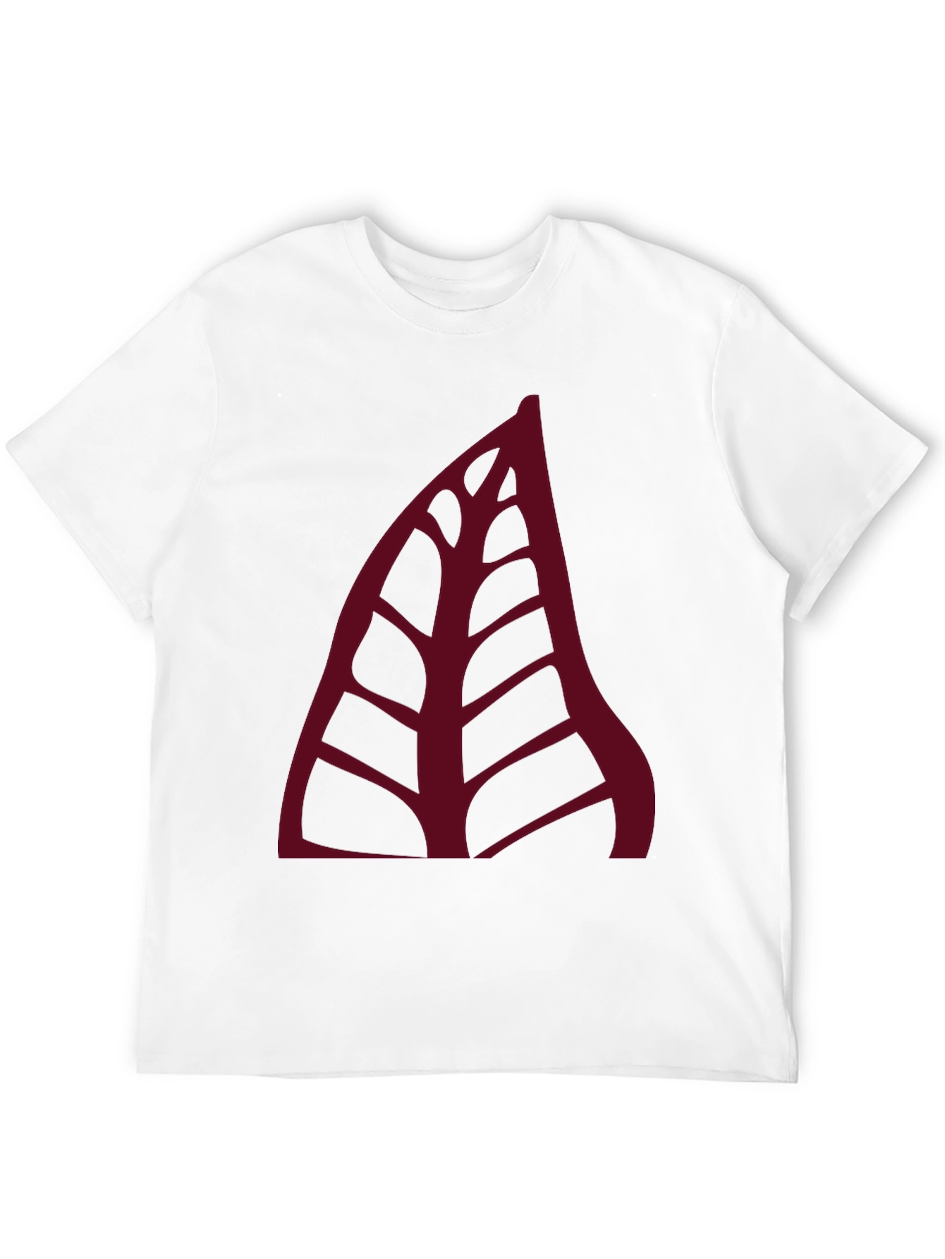 Mens Black T-shirt with Abstract Leaf Design