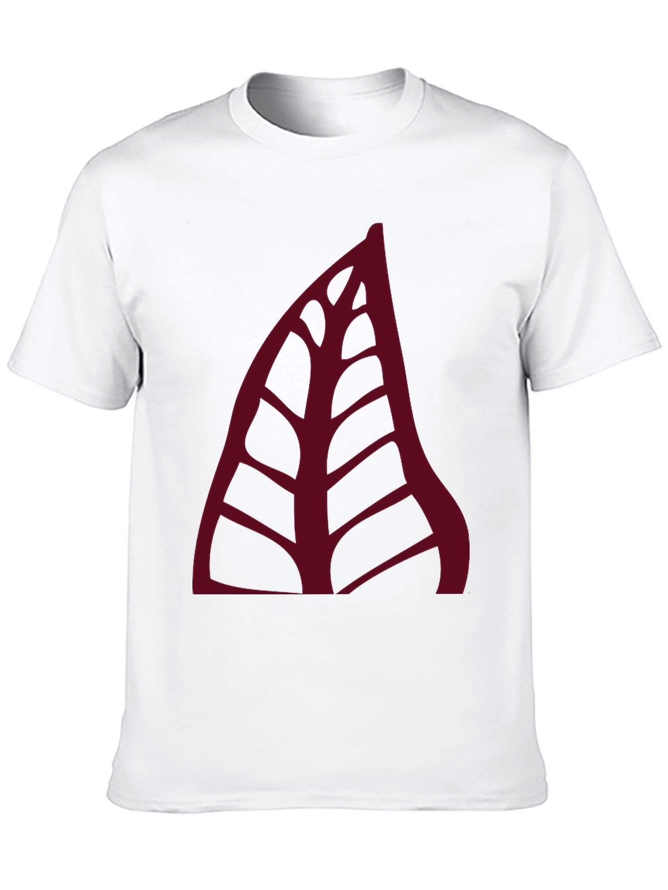 Mens Black T-shirt with Abstract Leaf Design
