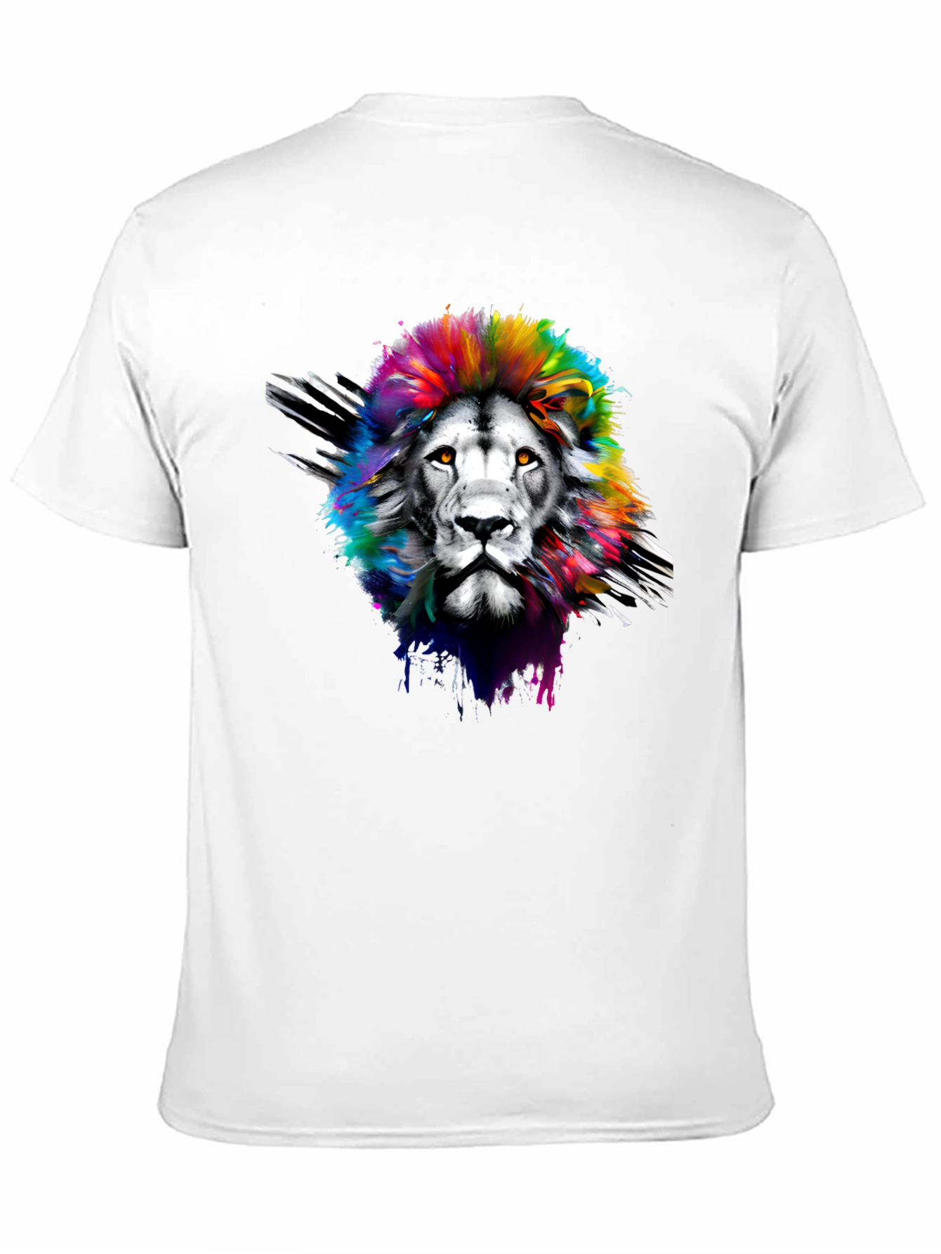 Rainbow Lion Graphic Tee - Mens Black T-Shirt