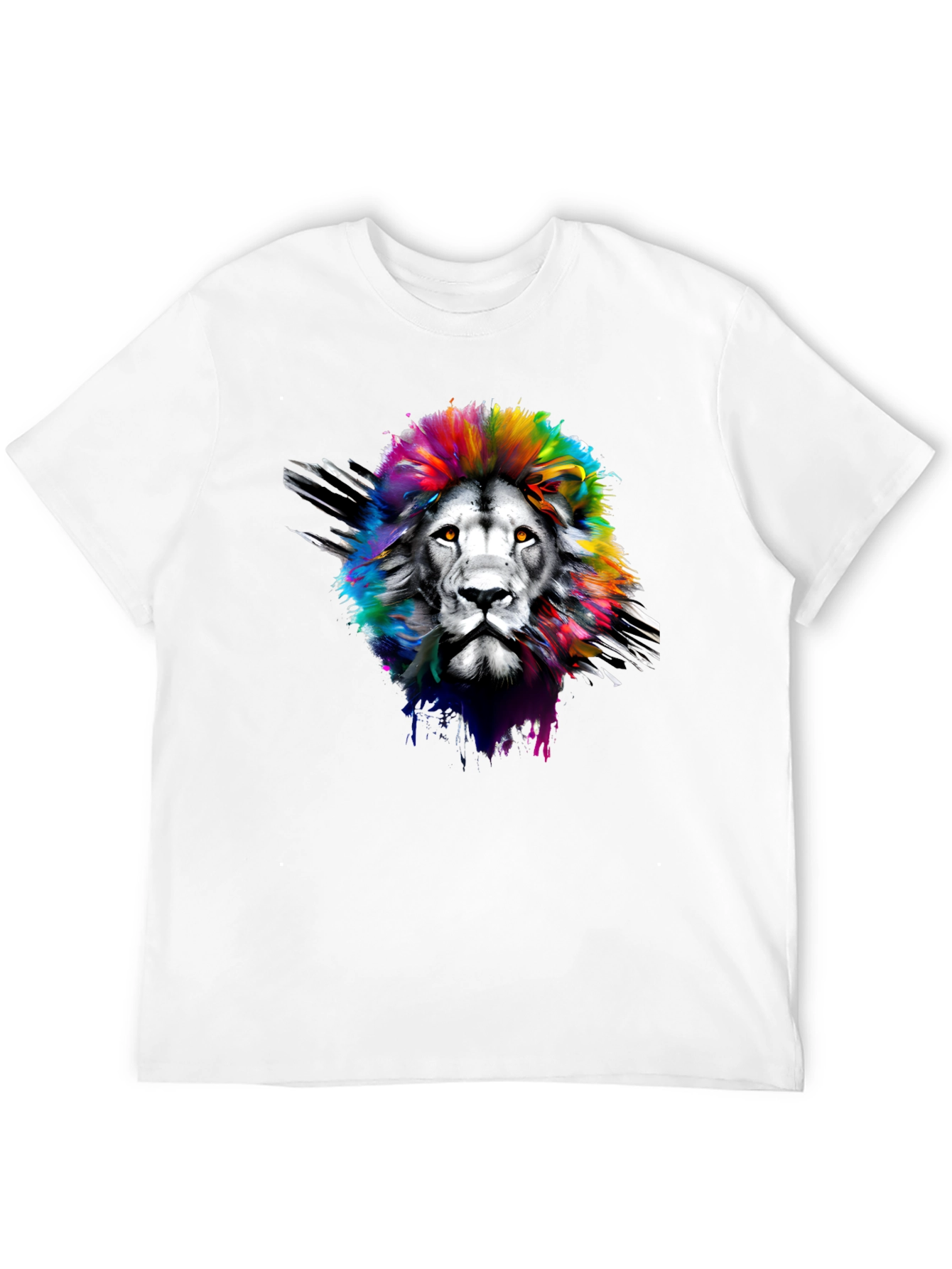 Rainbow Lion Graphic Tee - Mens Black T-Shirt