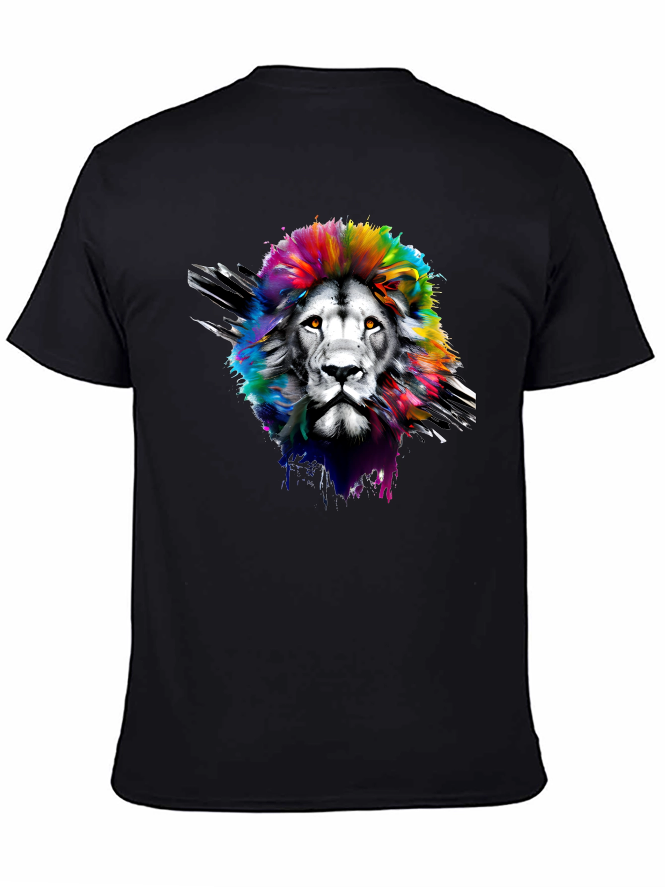 Rainbow Lion Graphic Tee - Mens Black T-Shirt
