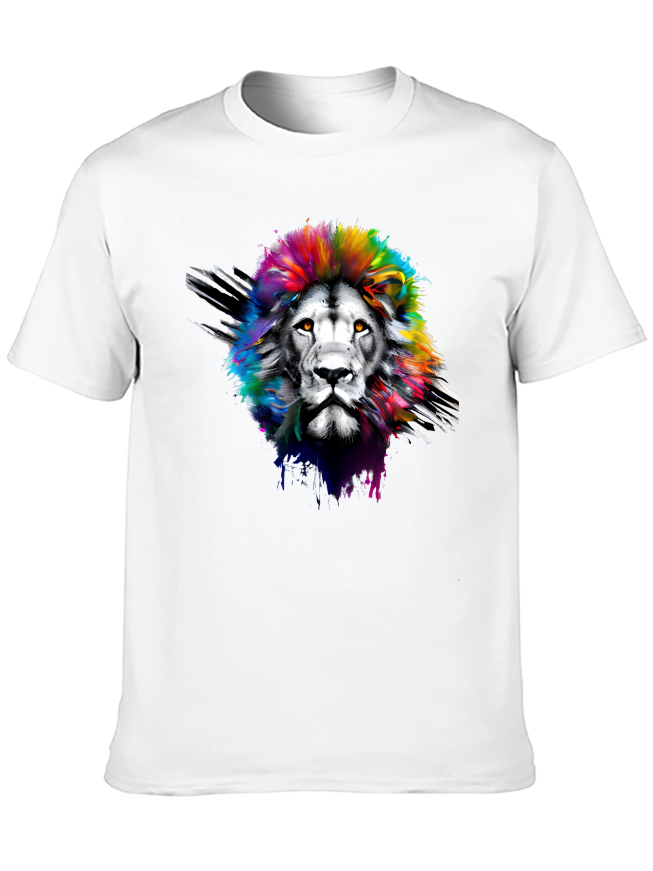 Rainbow Lion Graphic Tee - Mens Black T-Shirt