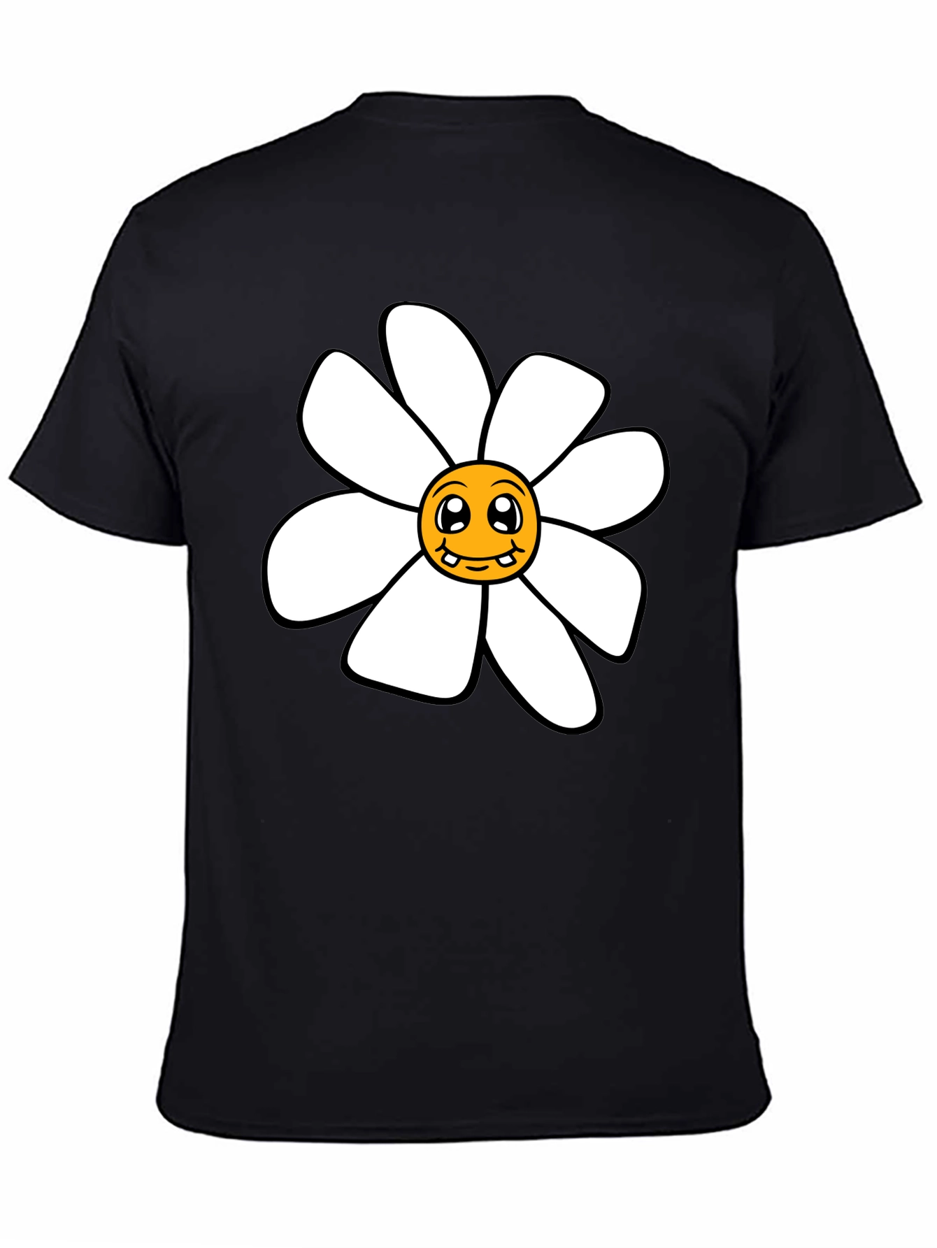 Funky Daisy Graphic Black T-Shirt