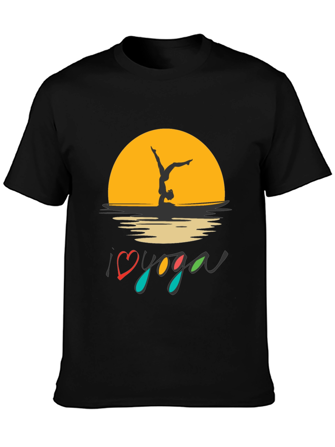 I Love Yoga Black Graphic Tee