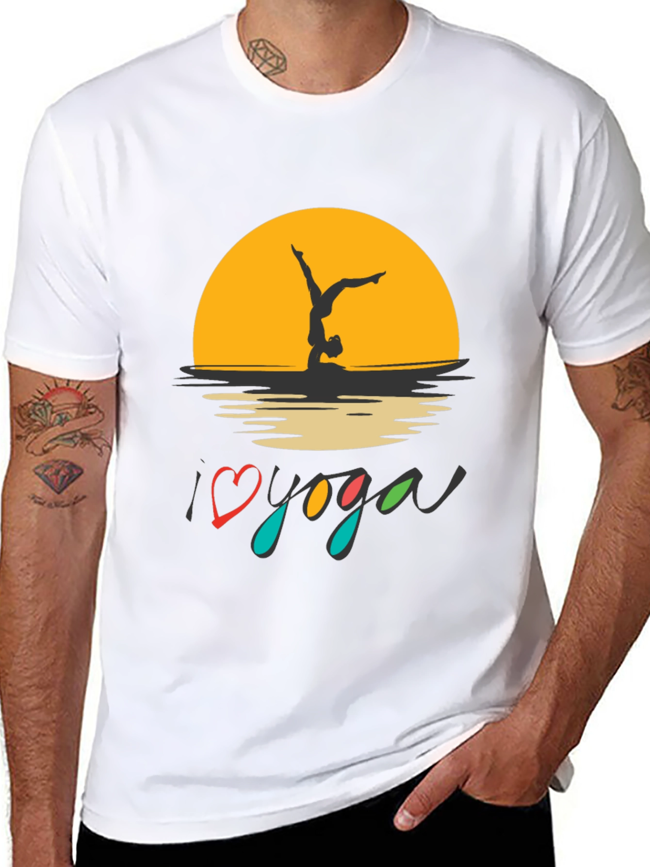 I Love Yoga Black Graphic Tee