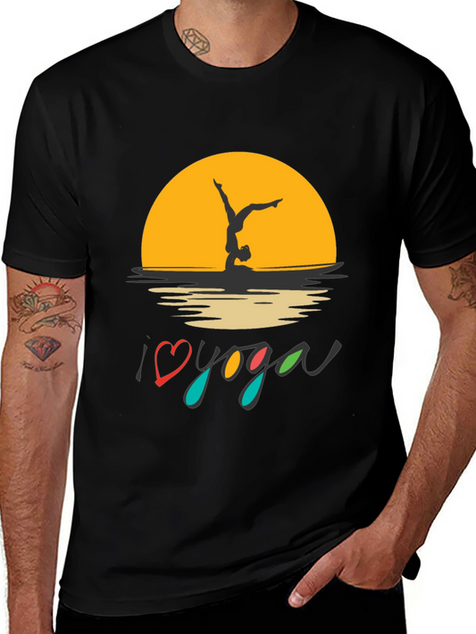 I Love Yoga Black Graphic Tee