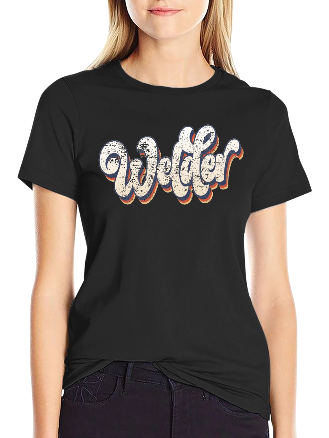 Retro Welder Graphic Tee - Black