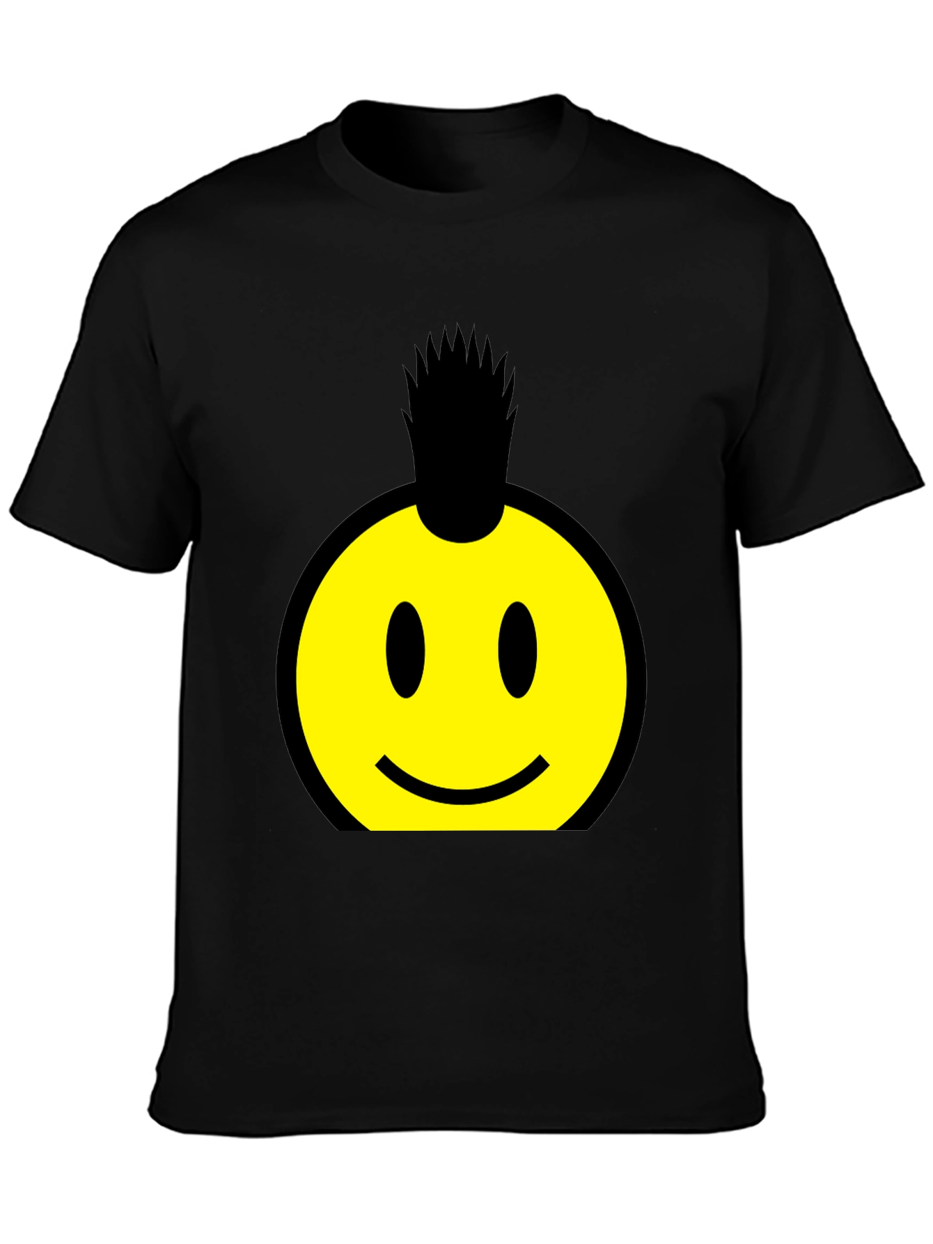 Smiley Face Punk Rock T-Shirt - Black Cotton Tee