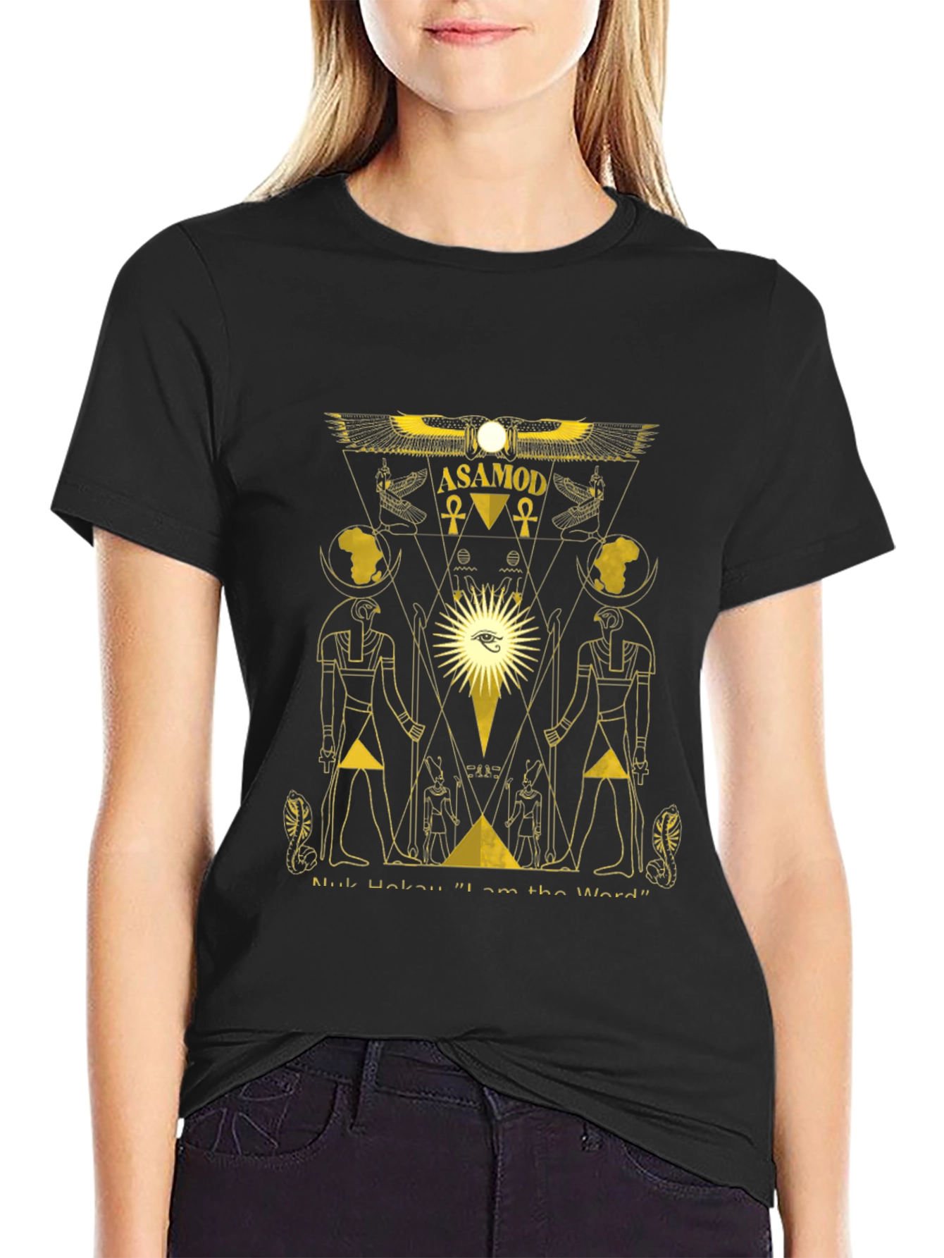 Asamod Graphic Tee - Egyptian Inspired Black T-Shirt