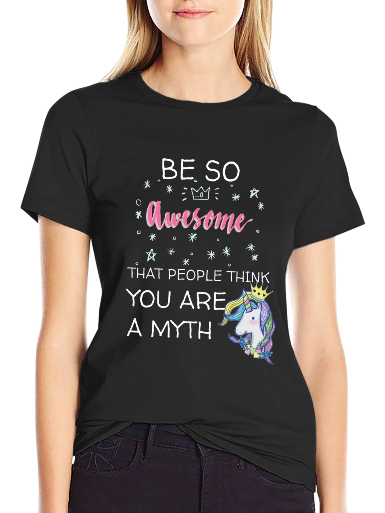 Be So Awesome Unicorn Graphic T-Shirt