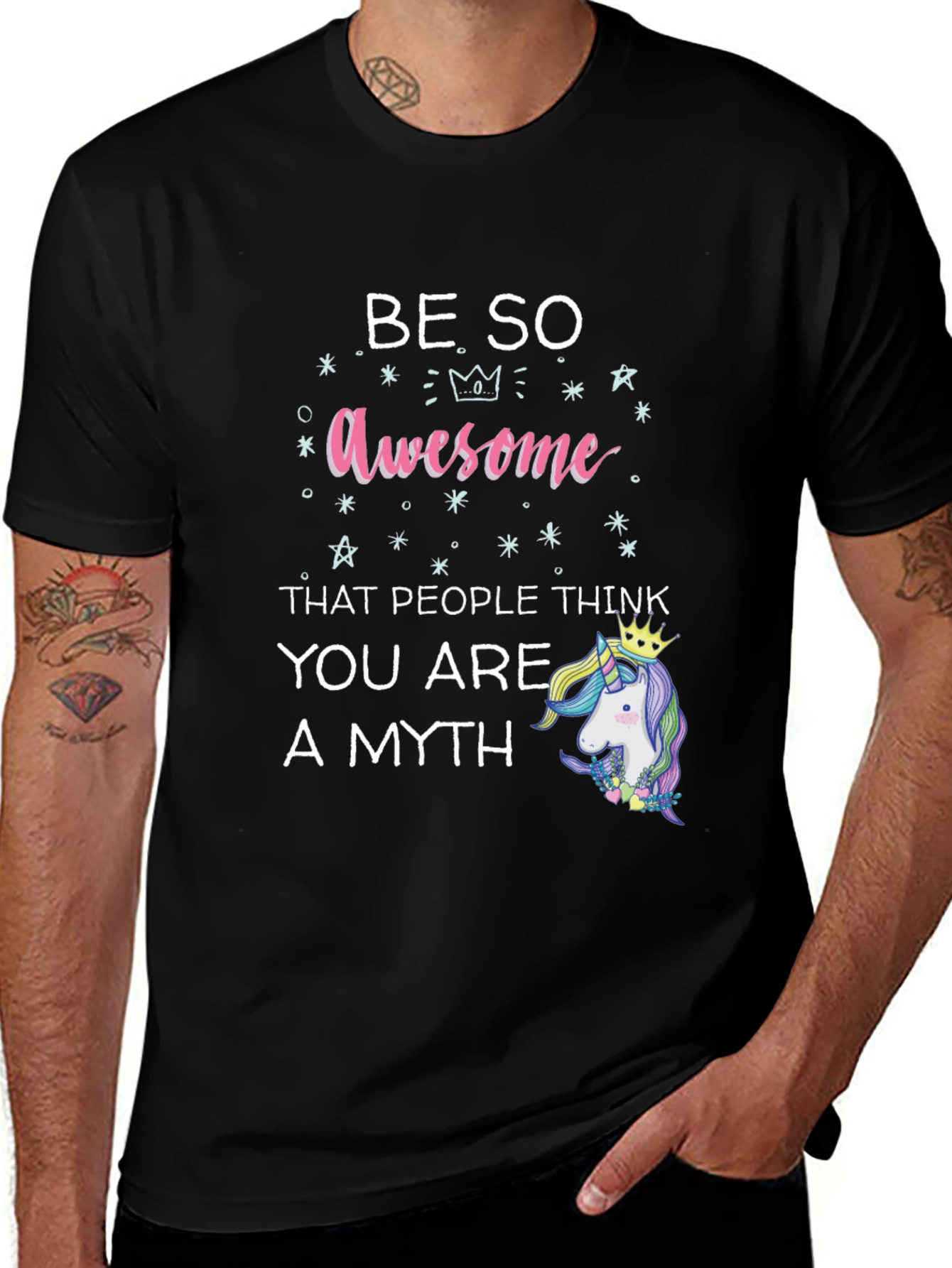 Be So Awesome Unicorn Graphic T-Shirt