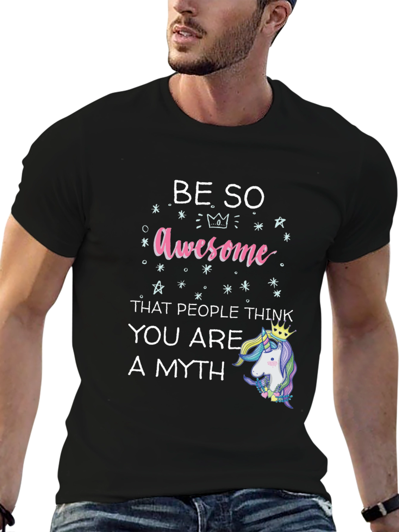 Be So Awesome Unicorn Graphic T-Shirt