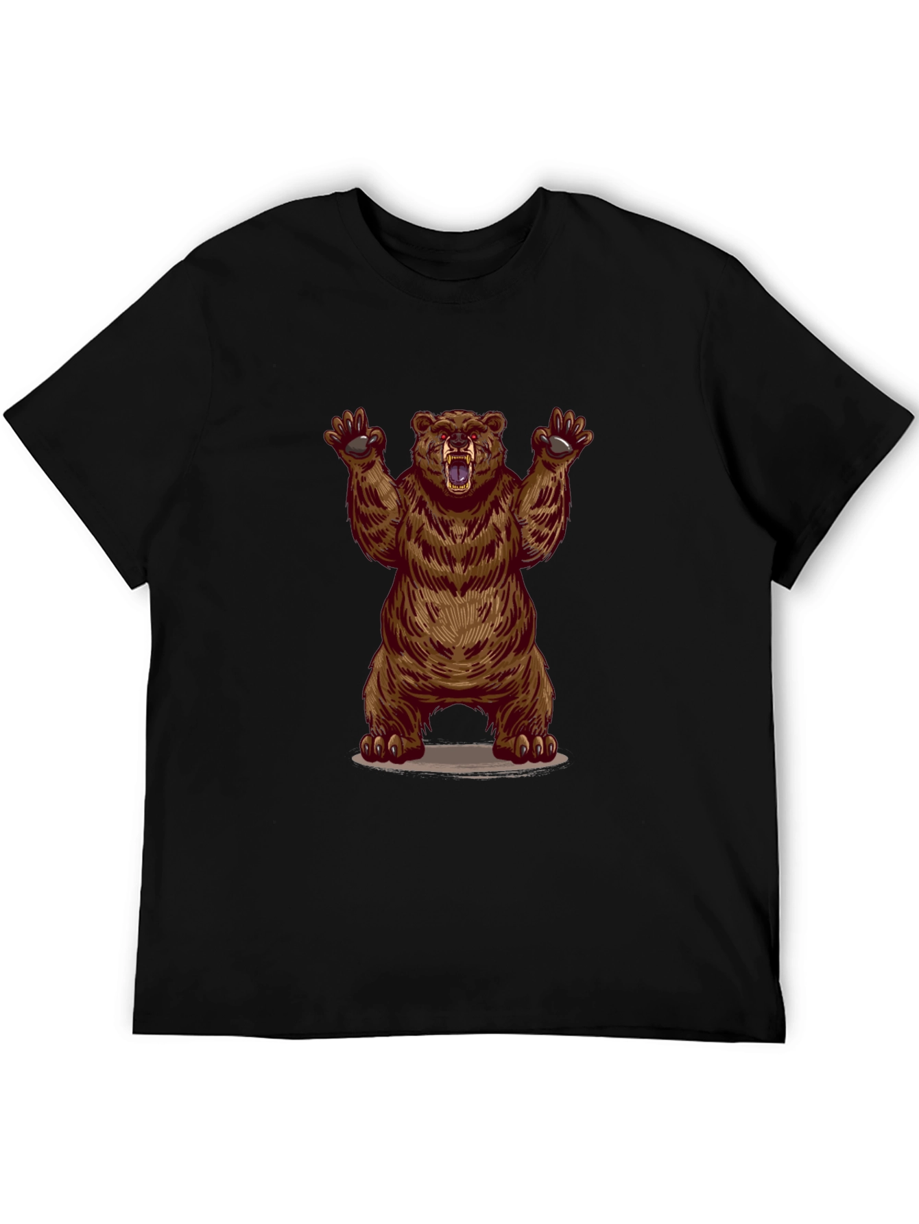 Bear Graphic Black T-Shirt - Animal Tee