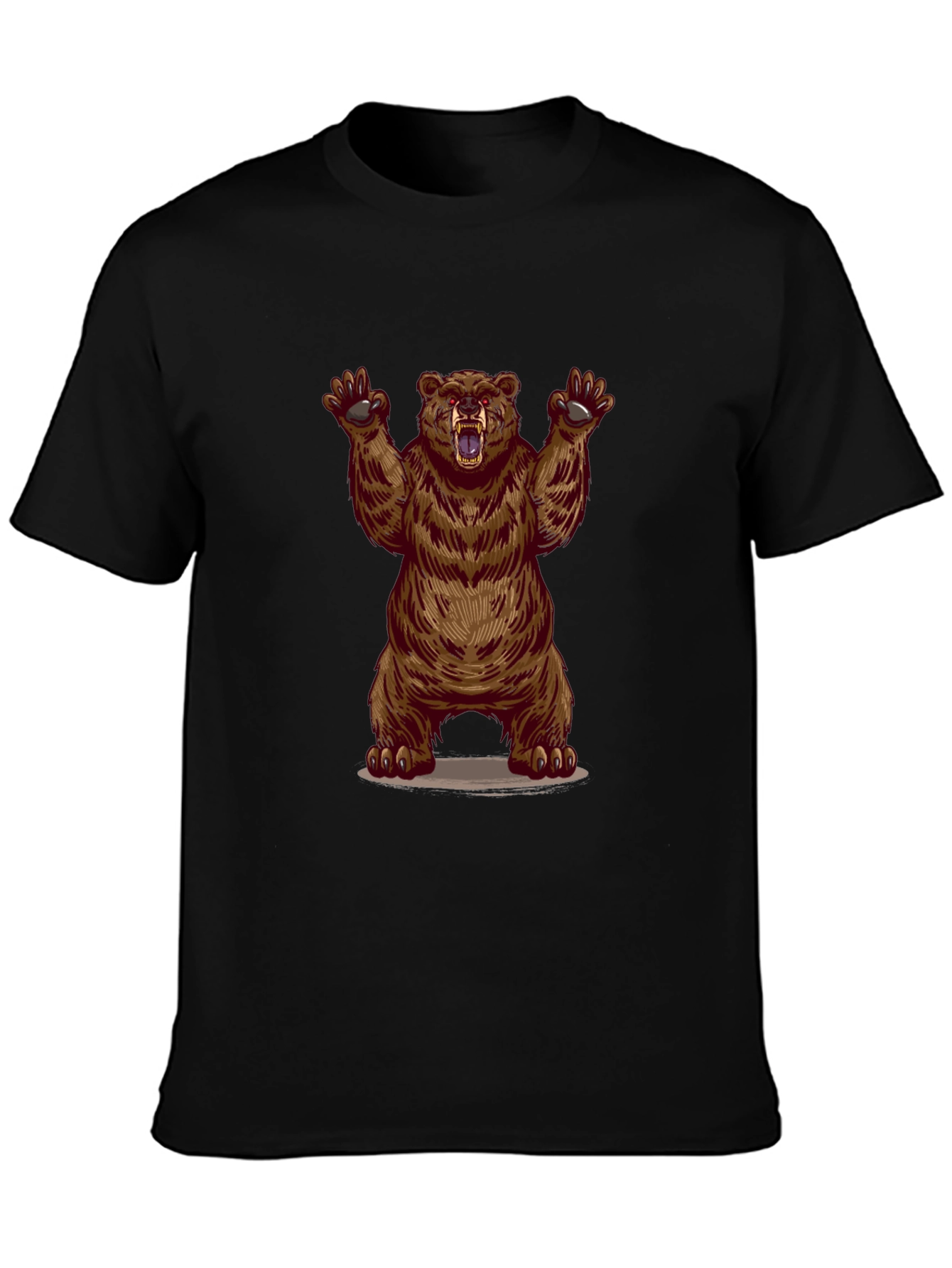 Bear Graphic Black T-Shirt - Animal Tee