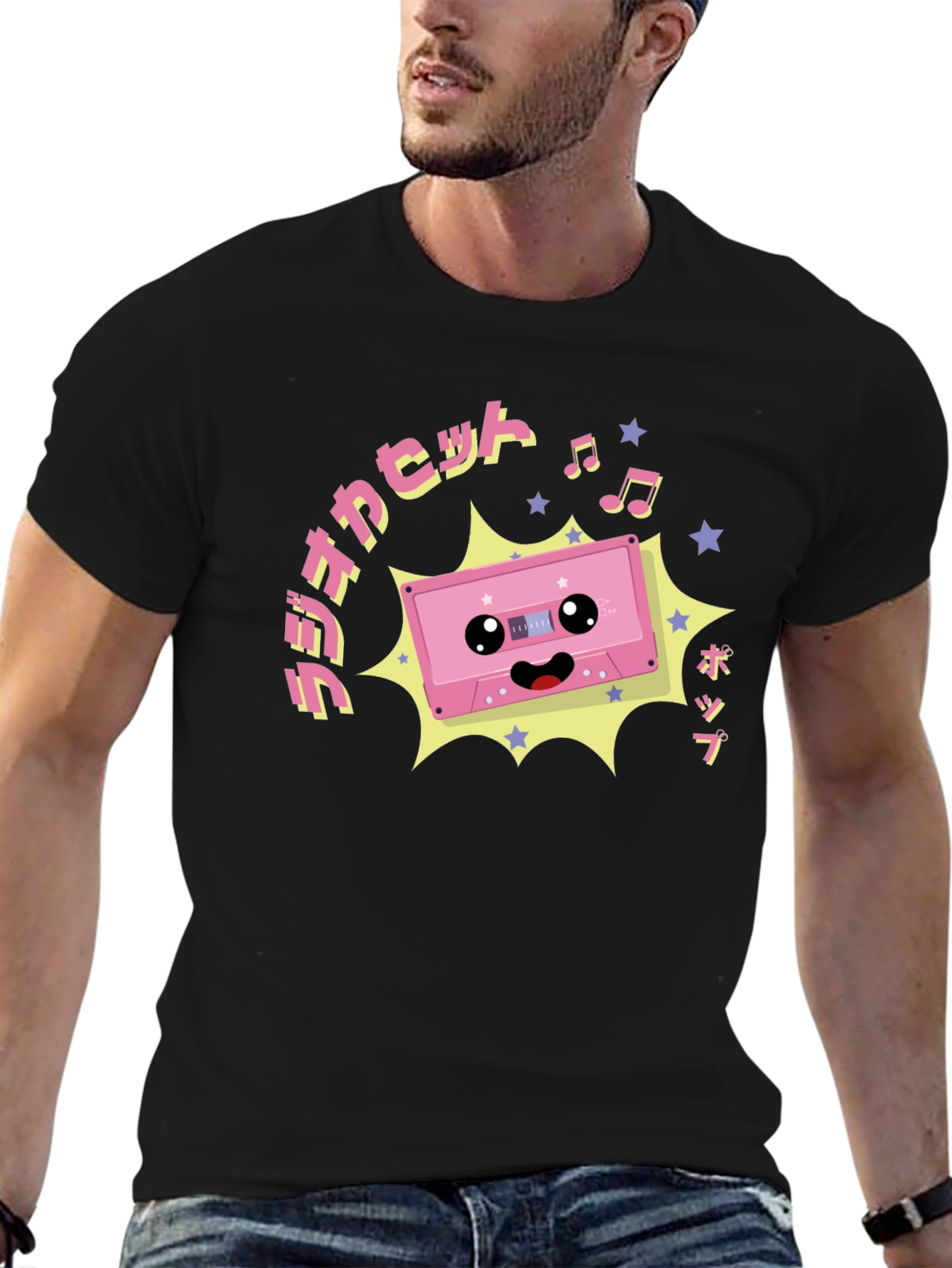 Kawaii Cassette Tape Graphic T-Shirt