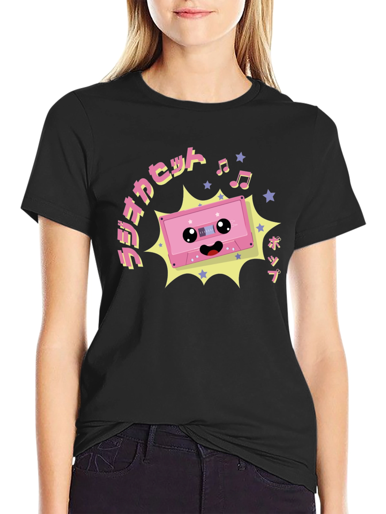 Kawaii Cassette Tape Graphic T-Shirt