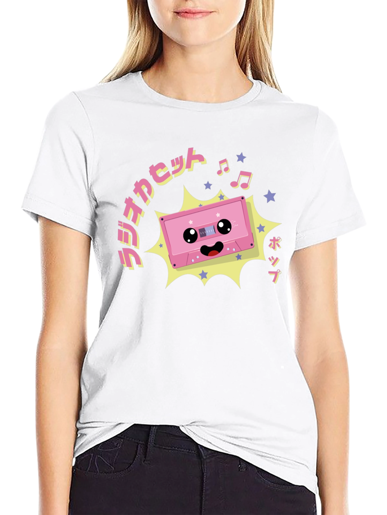 Kawaii Cassette Tape Graphic T-Shirt