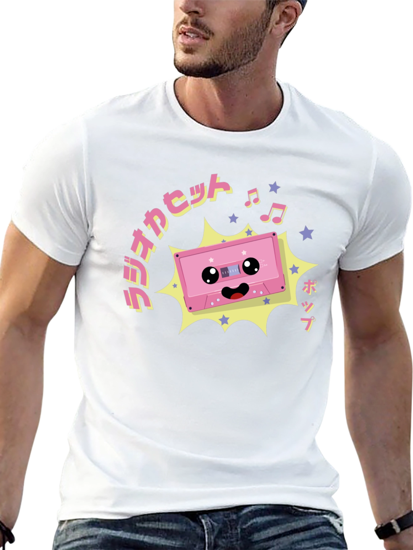 Kawaii Cassette Tape Graphic T-Shirt