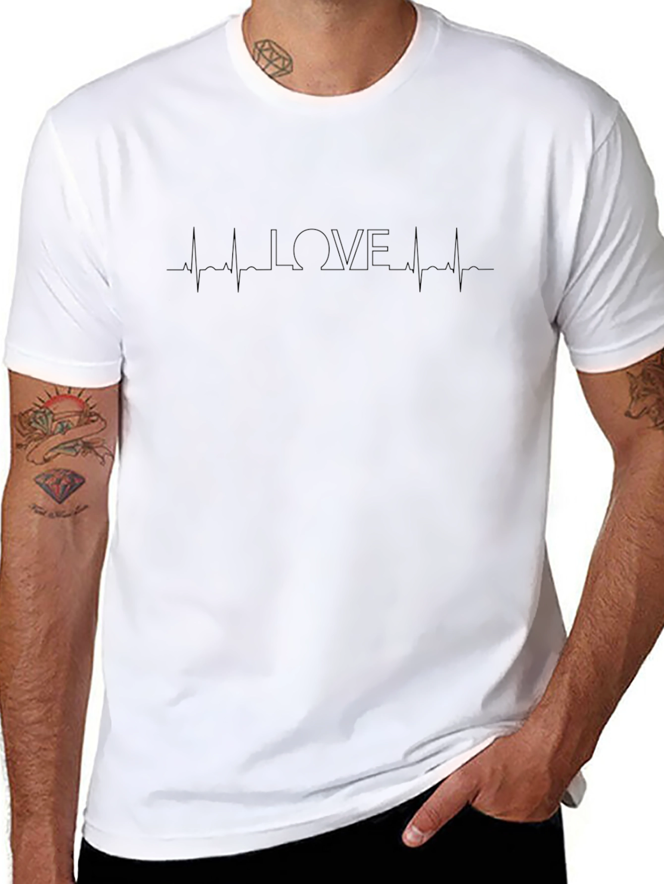 Love Heartbeat Black Graphic Tee