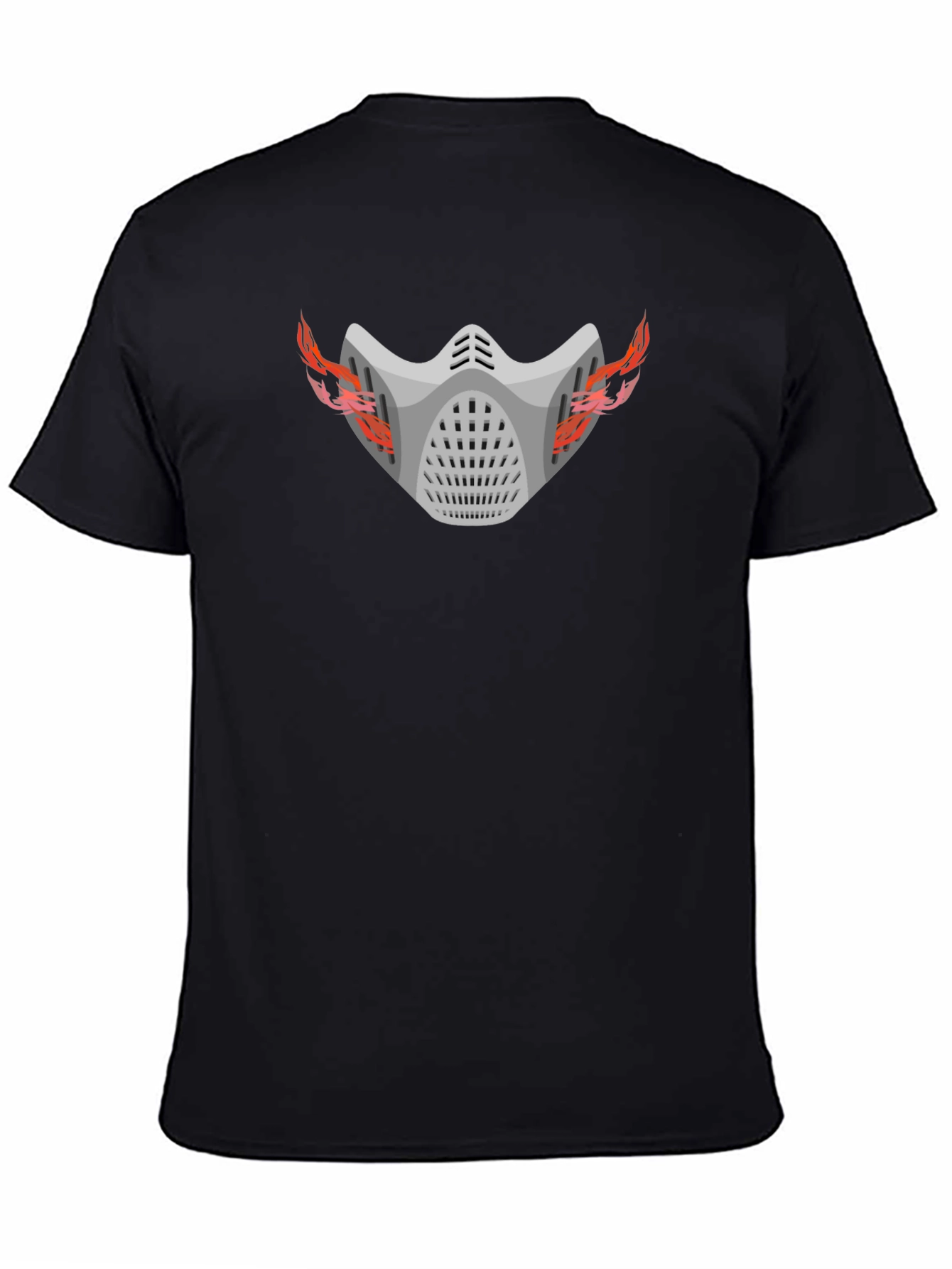 Masked Flames Graphic Black T-Shirt
