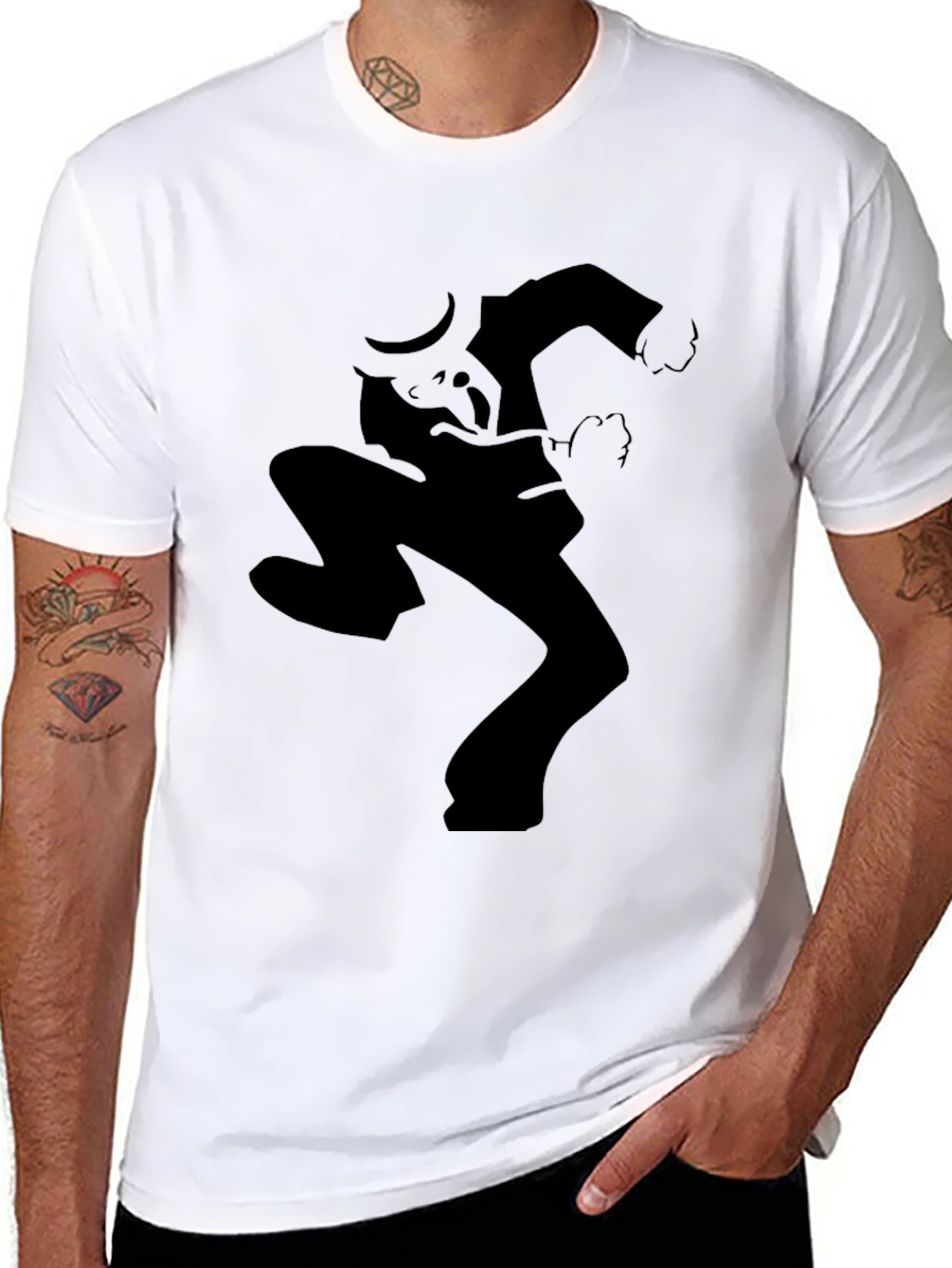 Ska Dancing Man Black Graphic Tee Shirt