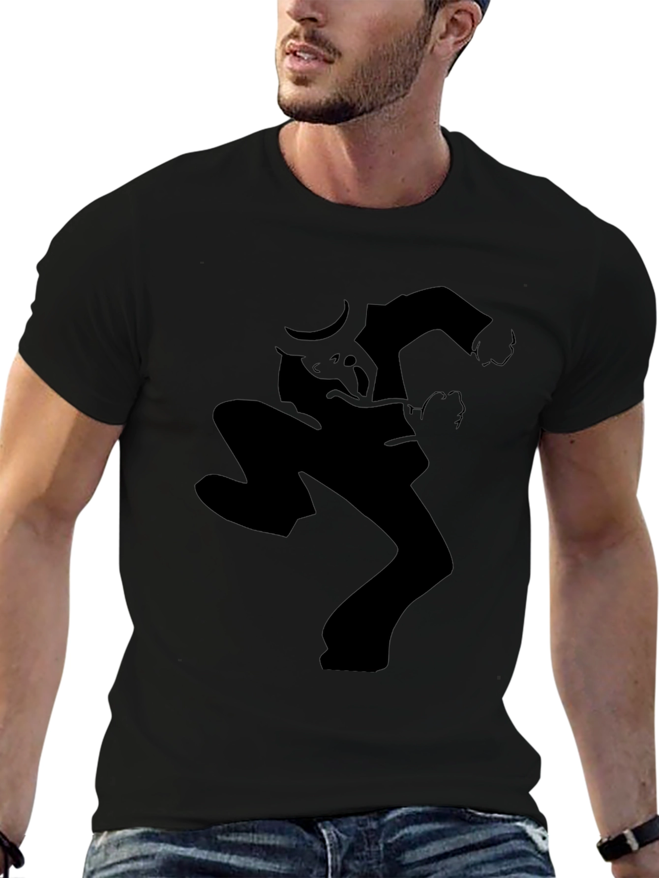 Ska Dancing Man Black Graphic Tee Shirt