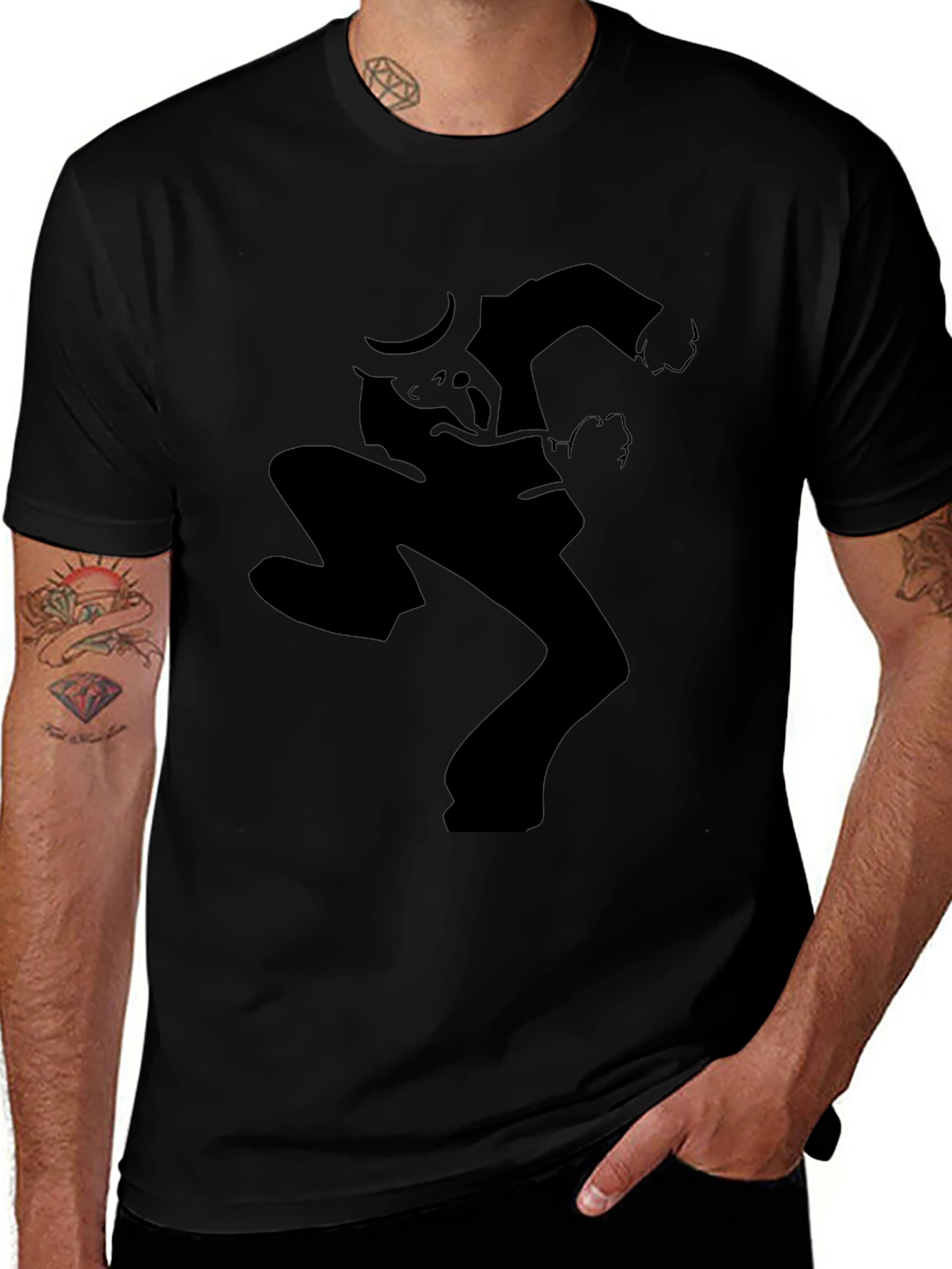 Ska Dancing Man Black Graphic Tee Shirt