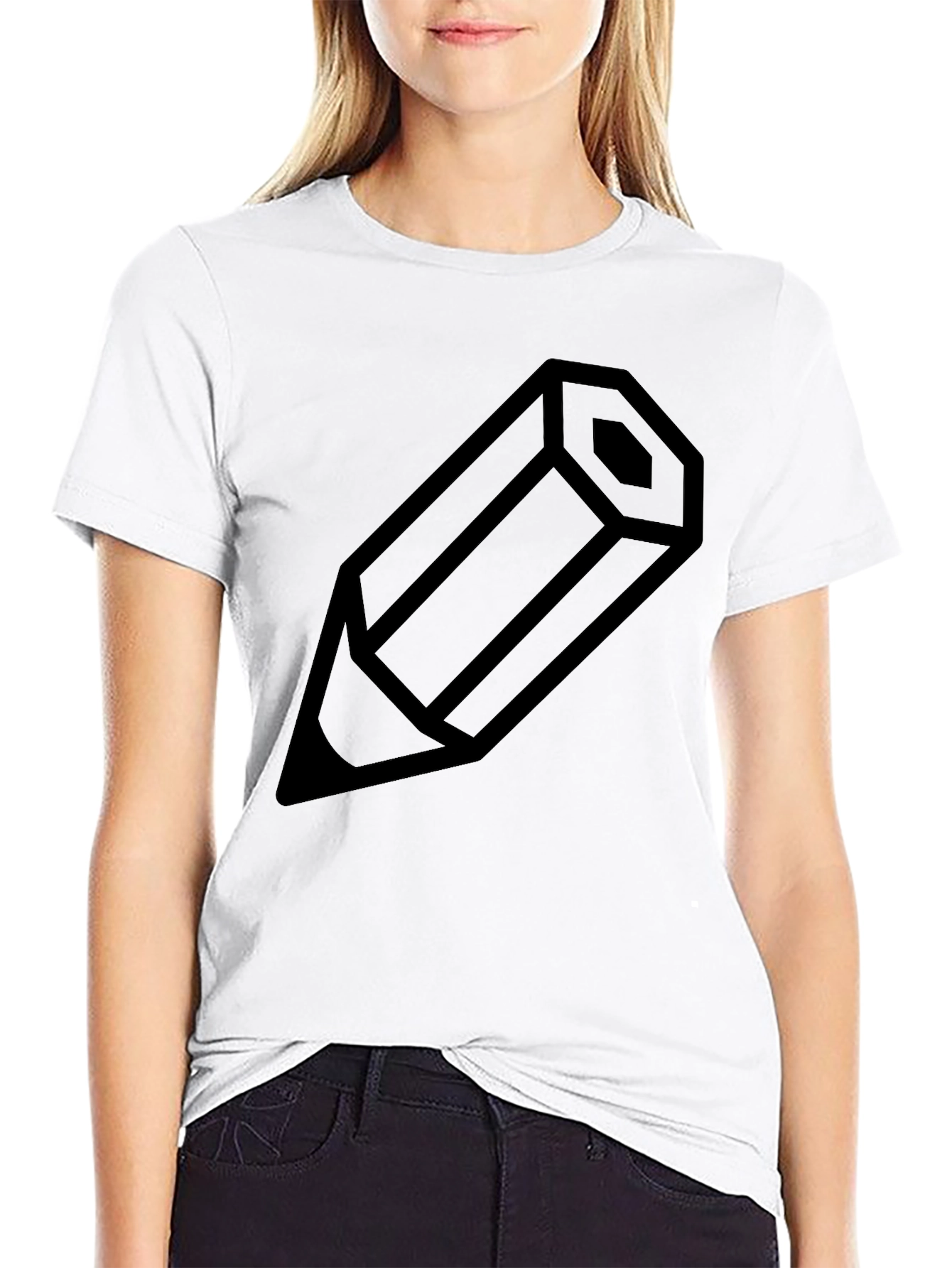Pencil Graphic Tee - Minimalist Design