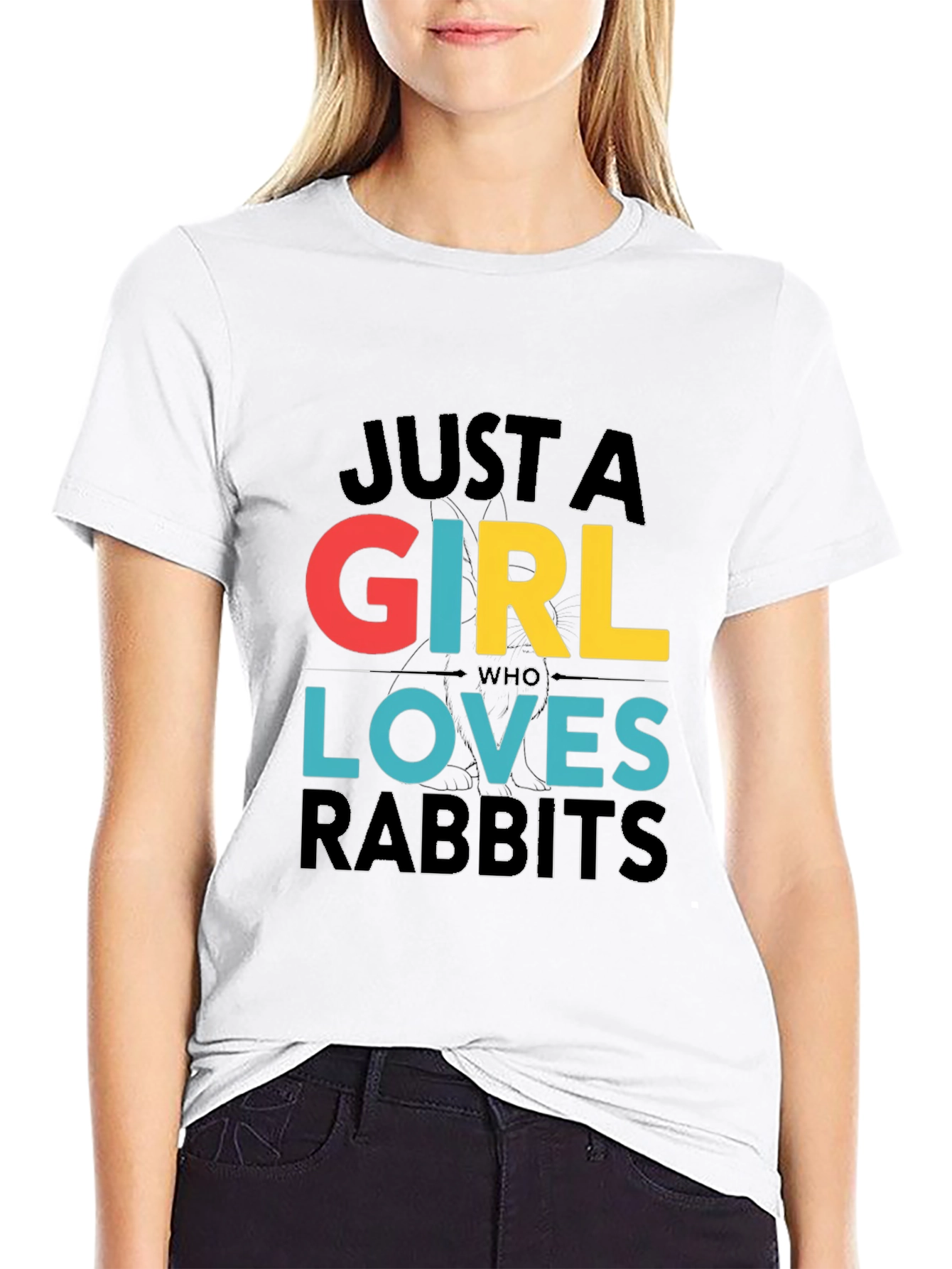 Just a Girl Who Loves Rabbits Graphic Tee
