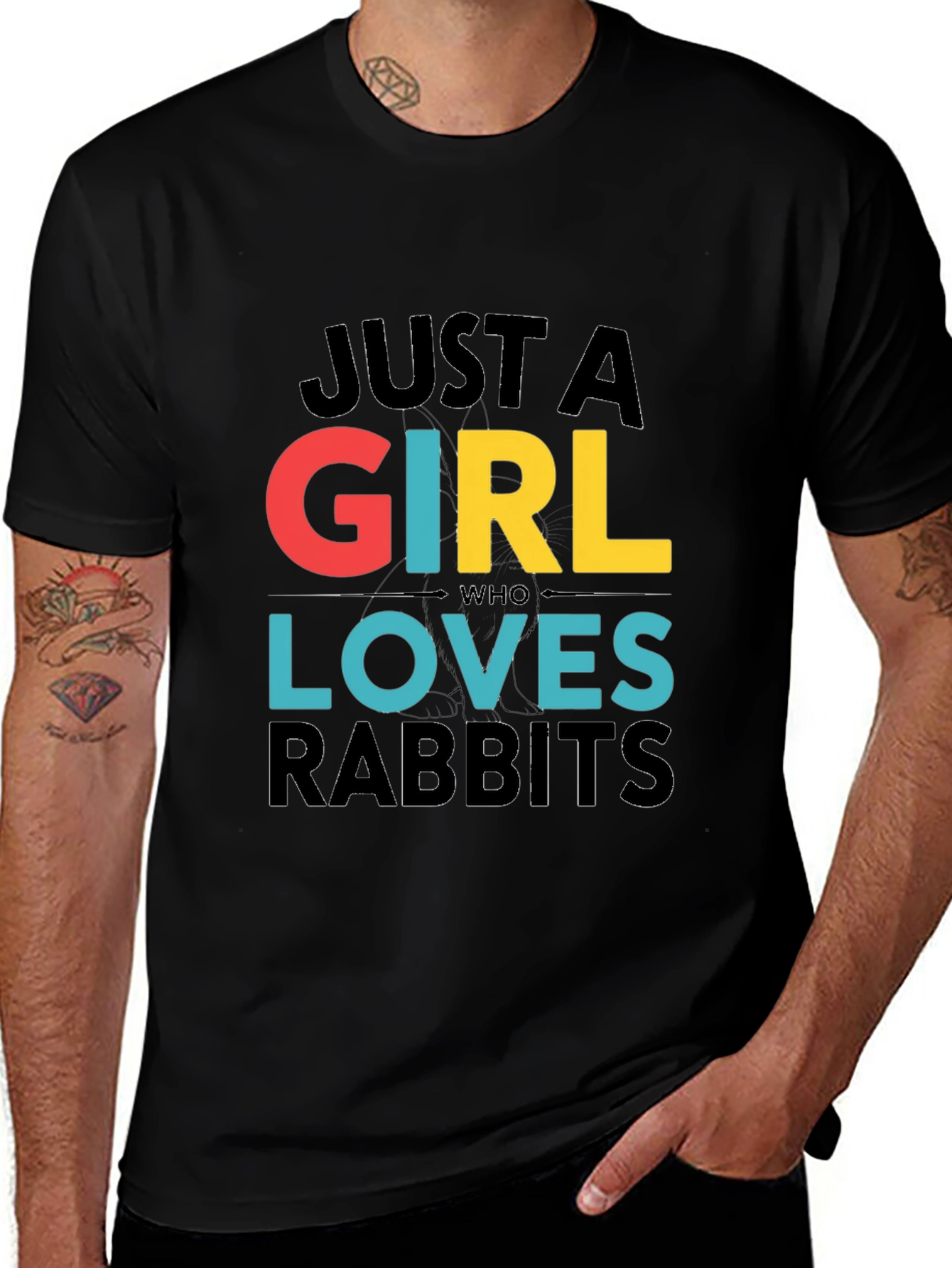 Just a Girl Who Loves Rabbits Graphic Tee