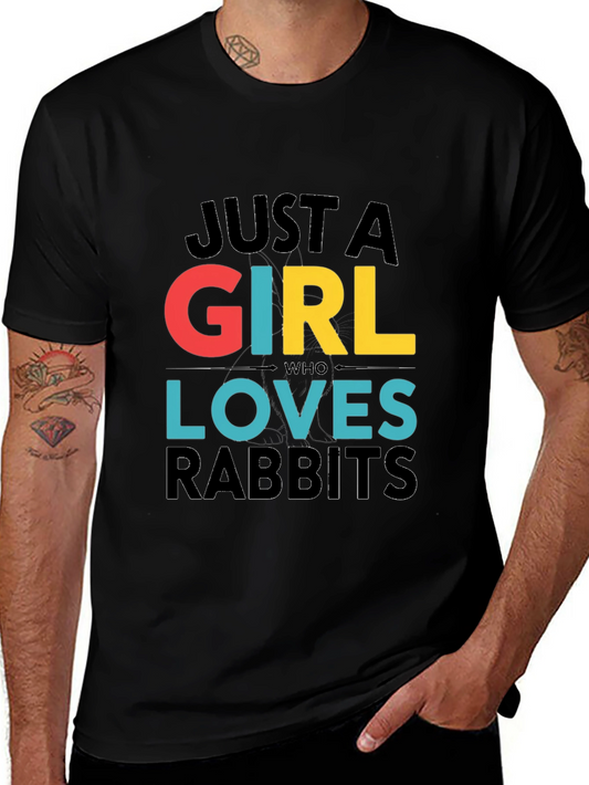 Just a Girl Who Loves Rabbits Graphic Tee