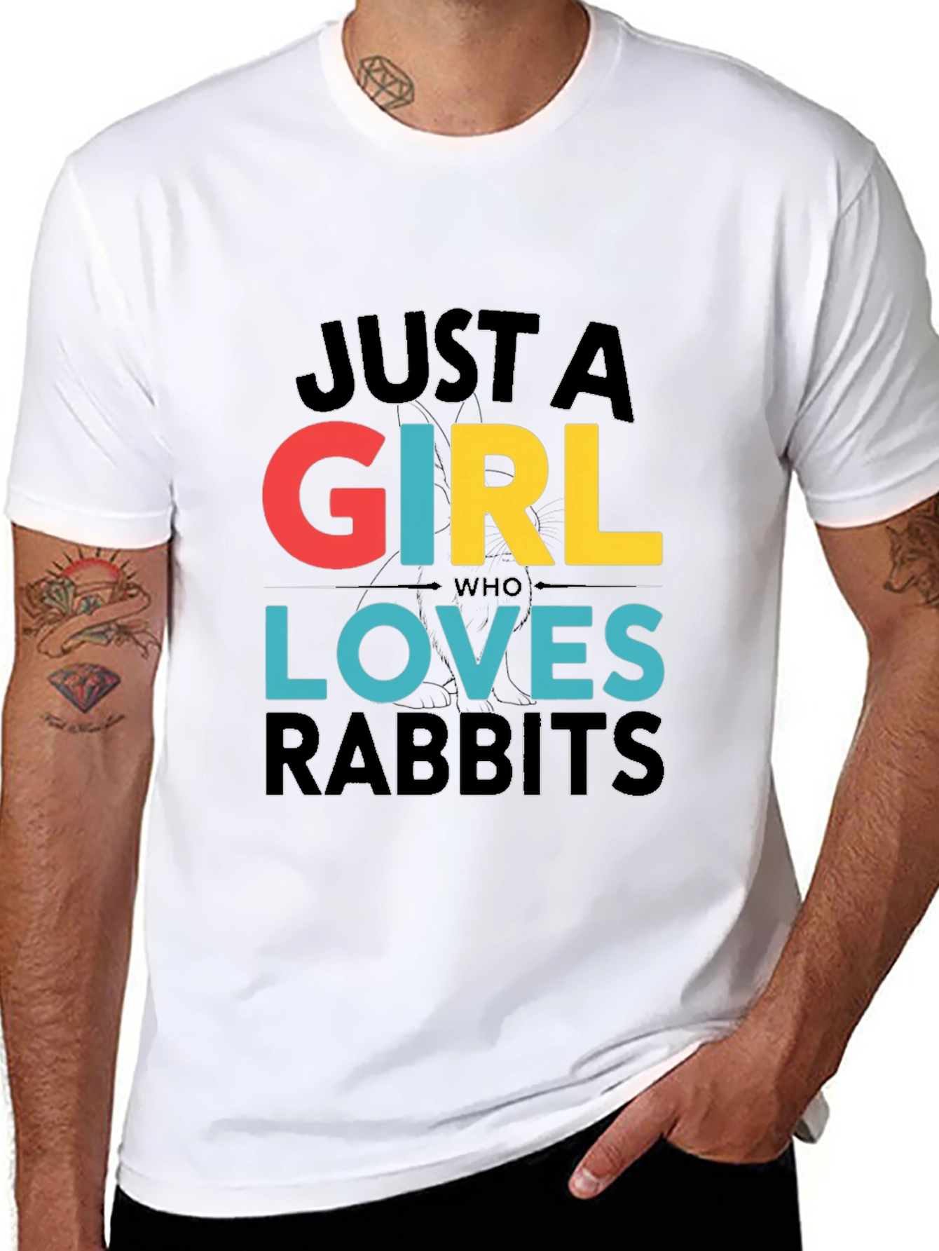 Just a Girl Who Loves Rabbits Graphic Tee