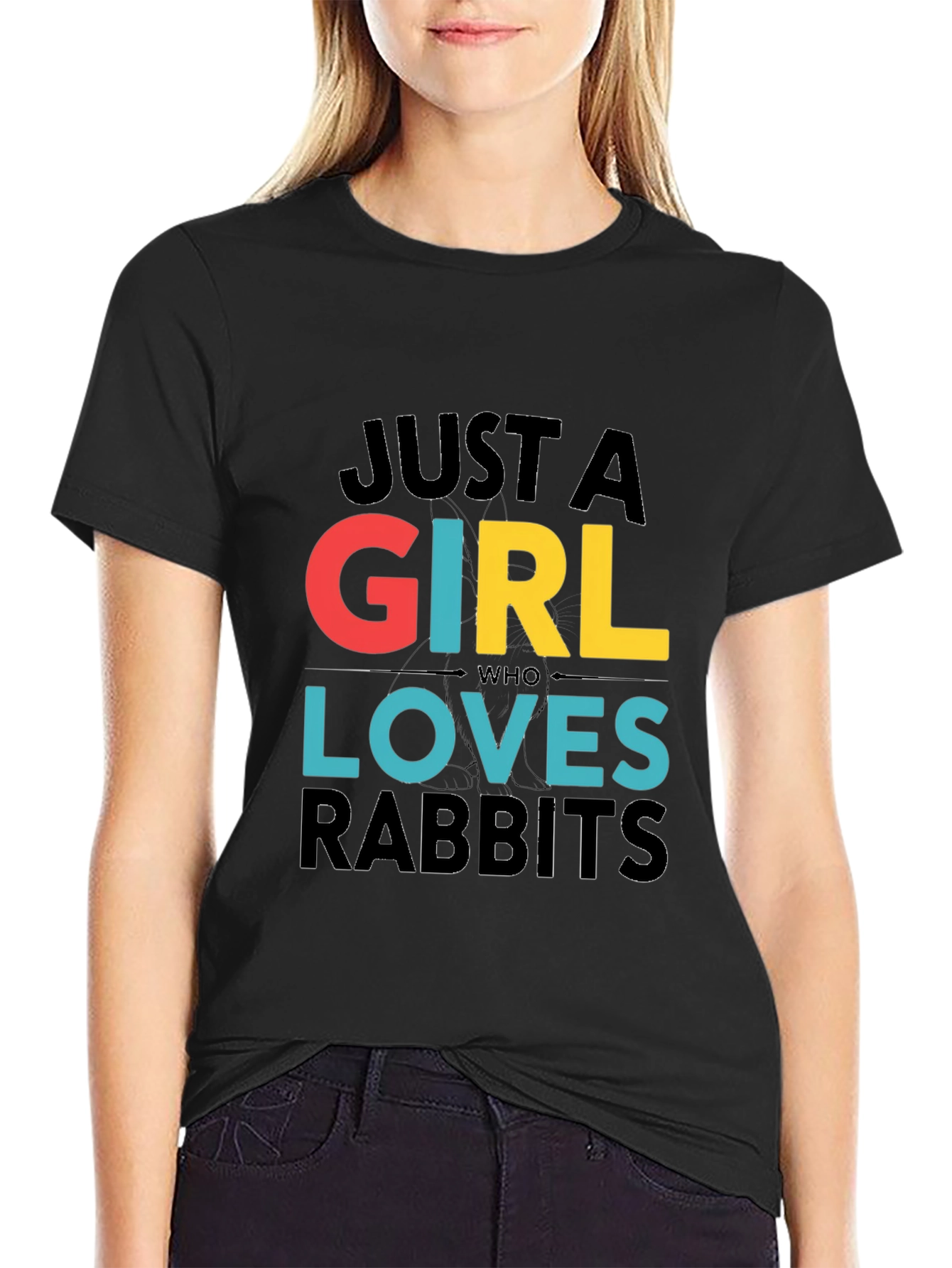 Just a Girl Who Loves Rabbits Graphic Tee