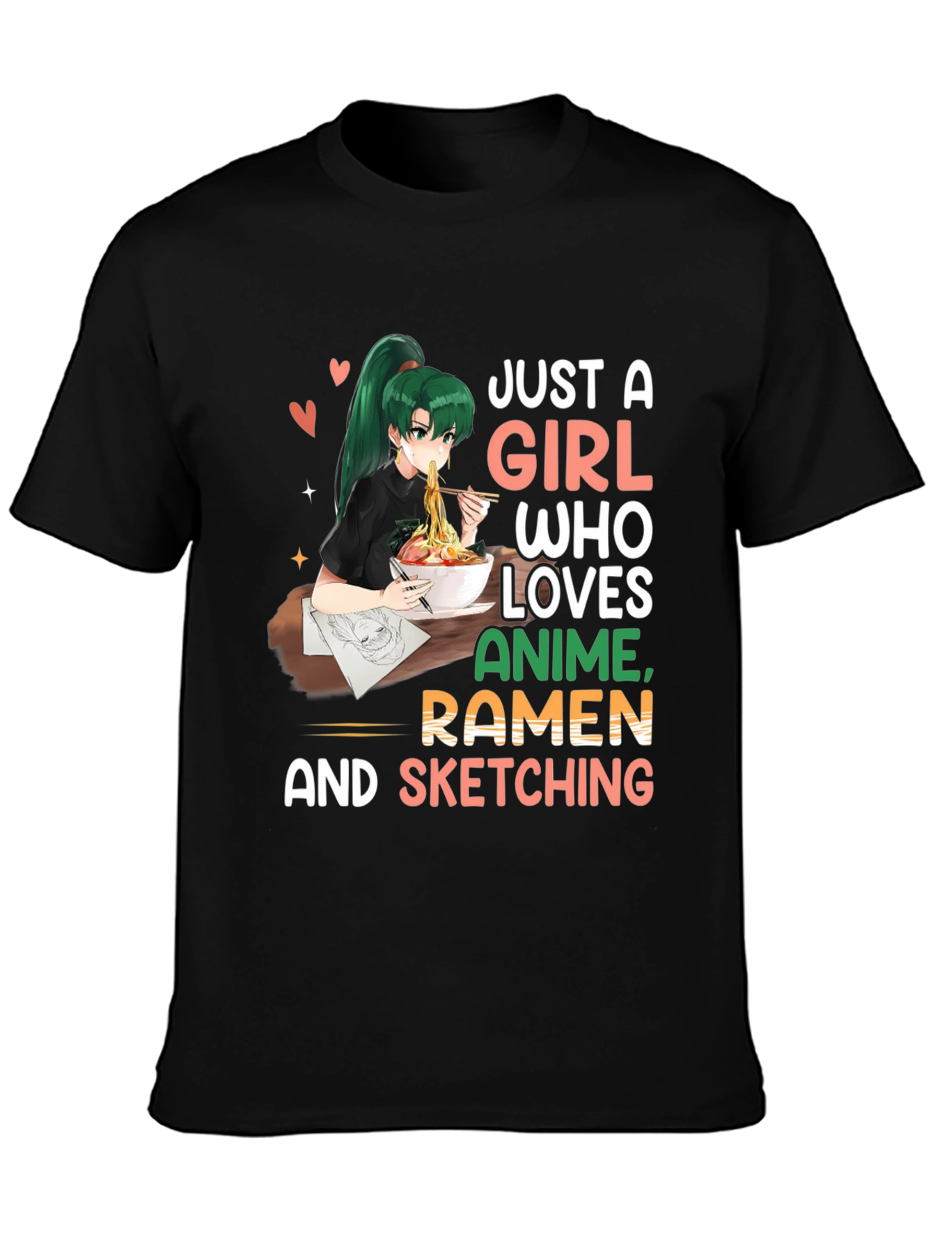 Anime Ramen Sketching Girls T-Shirt