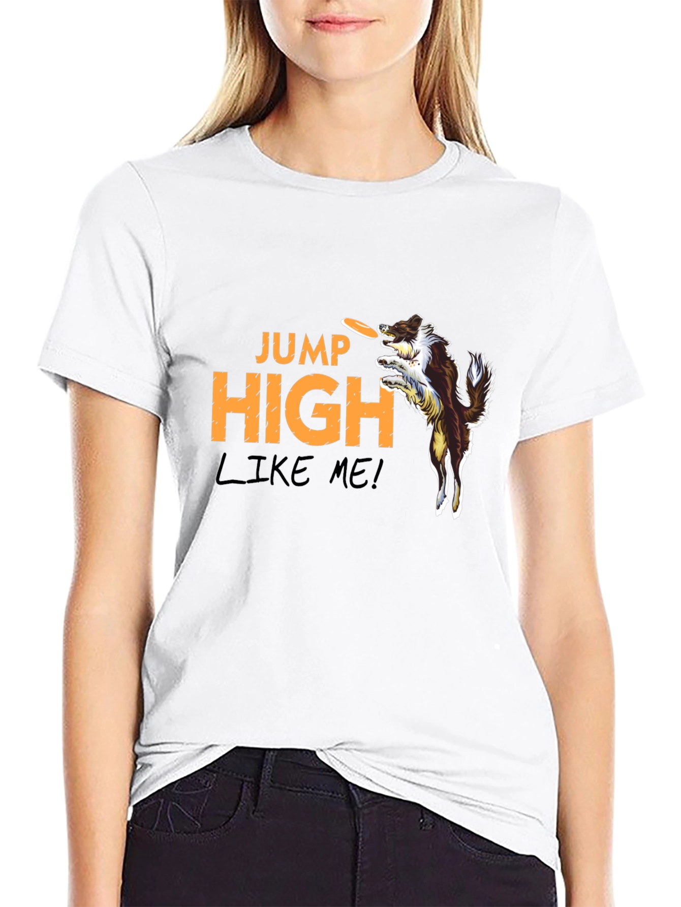 Jump High Dog Graphic T-Shirt