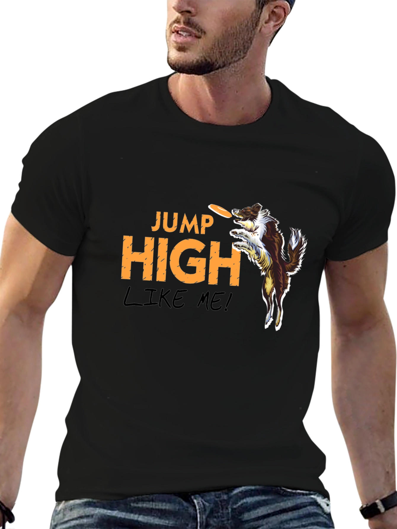 Jump High Dog Graphic T-Shirt