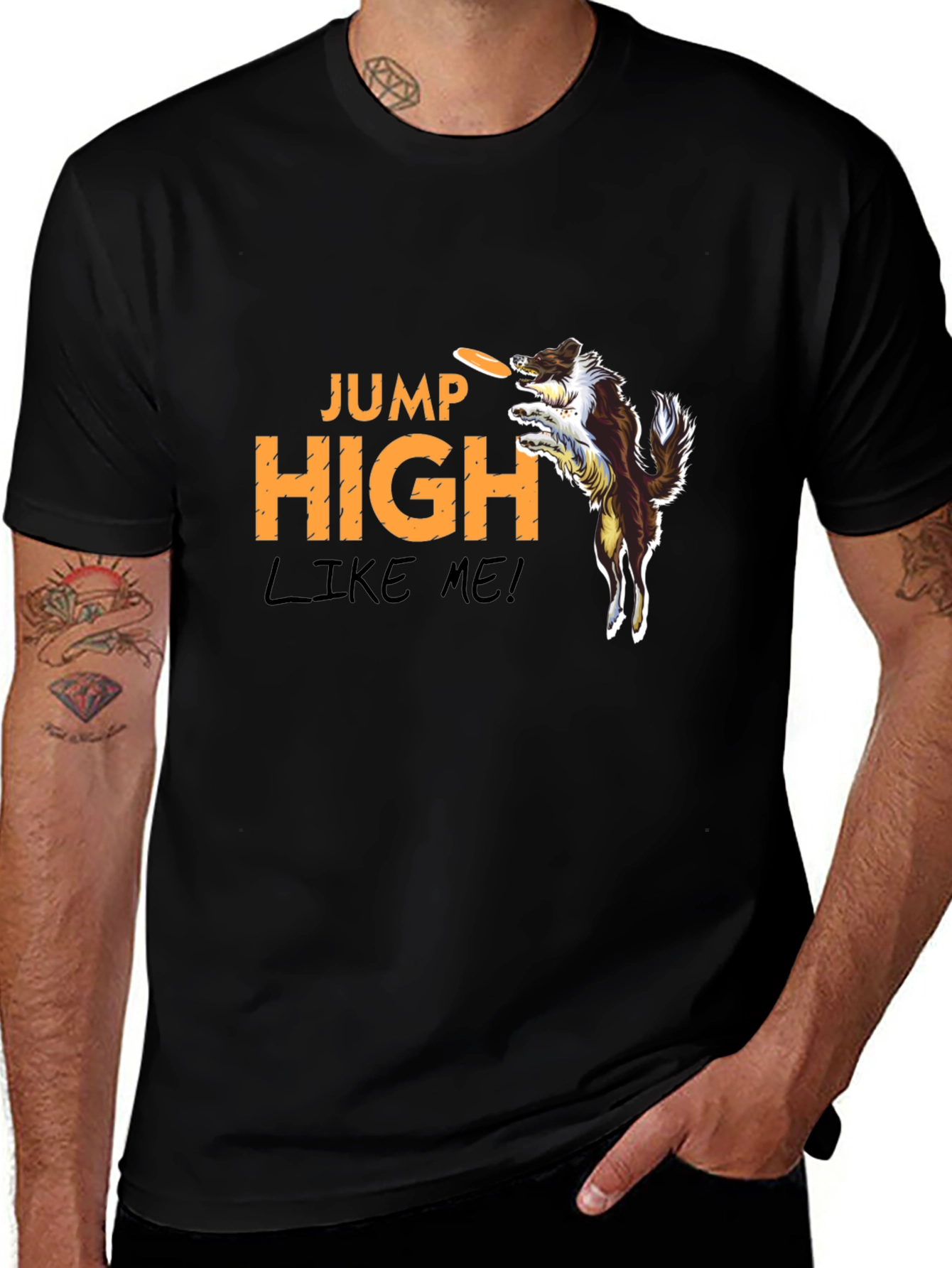 Jump High Dog Graphic T-Shirt