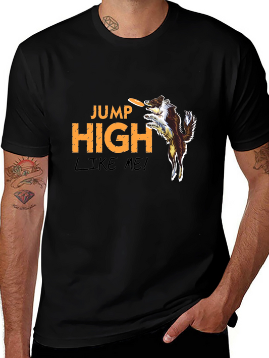 Jump High Dog Graphic T-Shirt