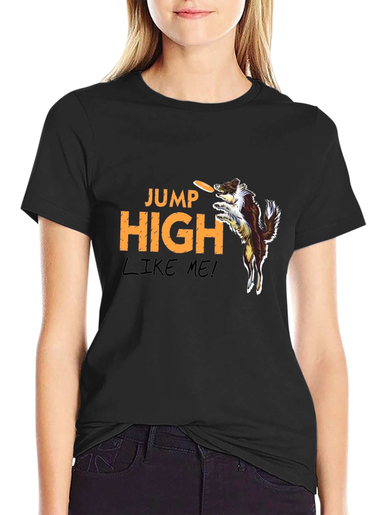 Jump High Dog Graphic T-Shirt