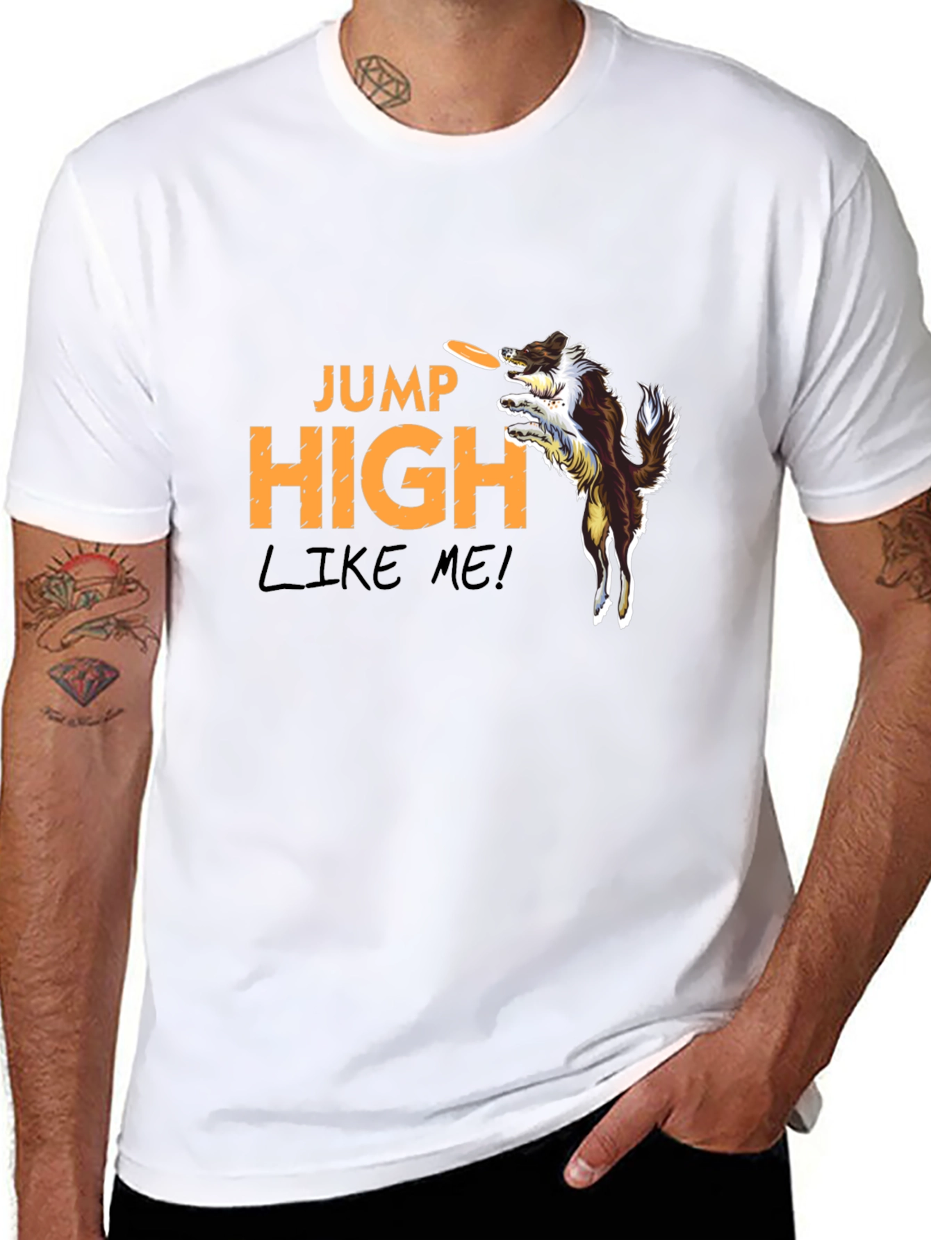 Jump High Dog Graphic T-Shirt