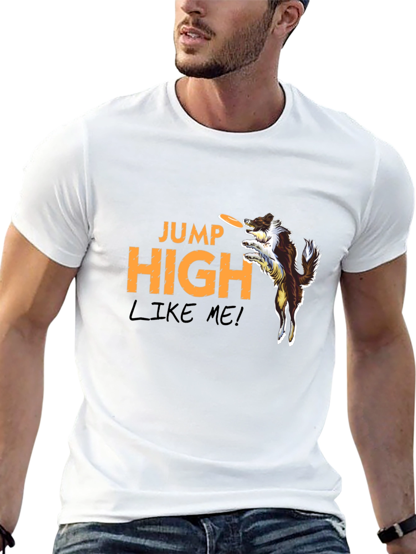 Jump High Dog Graphic T-Shirt