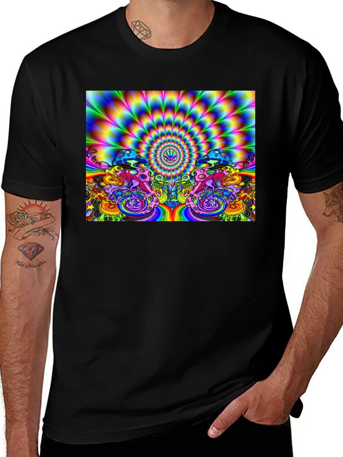 Psychedelic Mushroom Graphic Tee - Vibrant Design