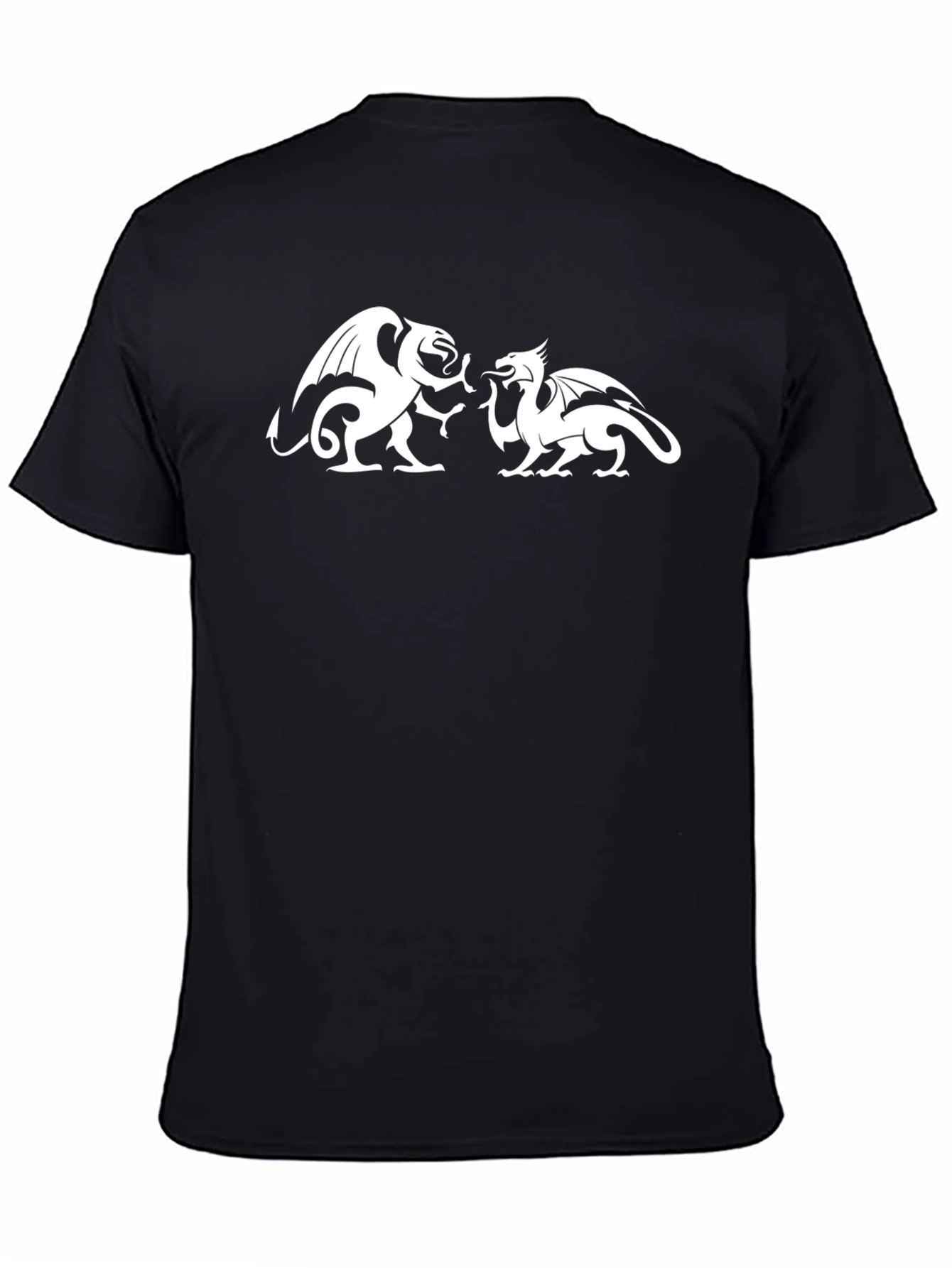 Dragon Duel Graphic Tee - Black Cotton Shirt