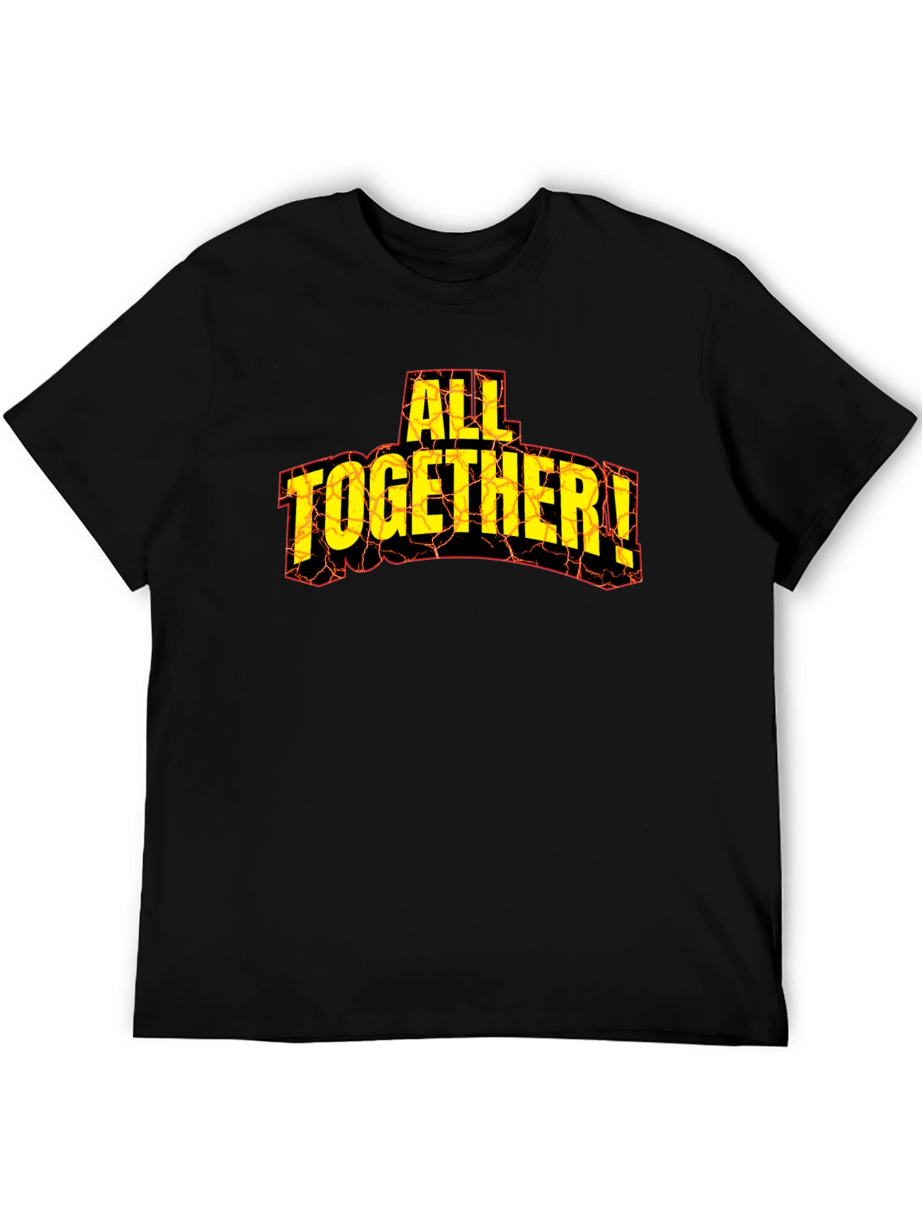 All Together! Graphic Print Tee - Black Cotton T-Shirt