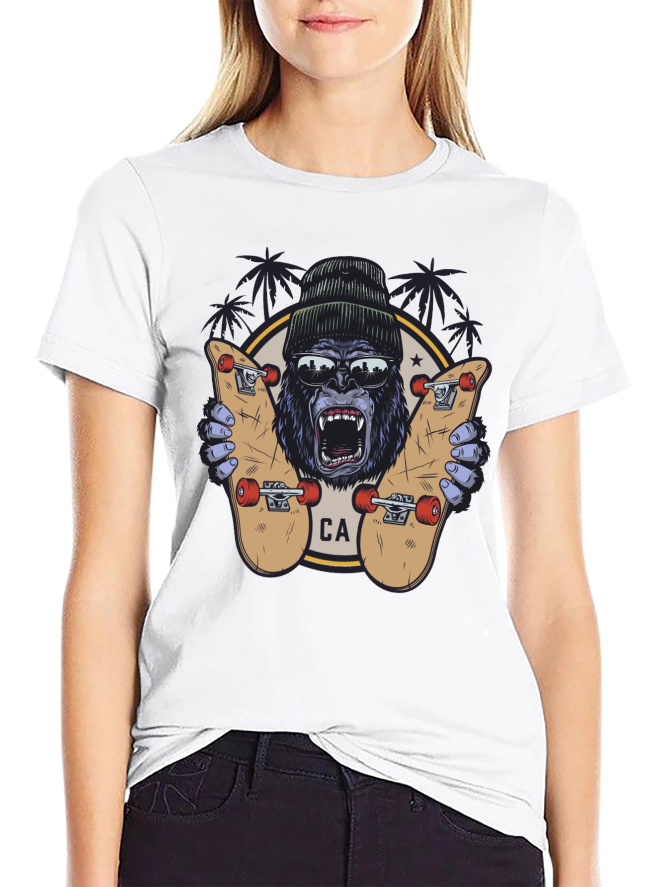 Skater Gorilla Graphic Tee - California Style