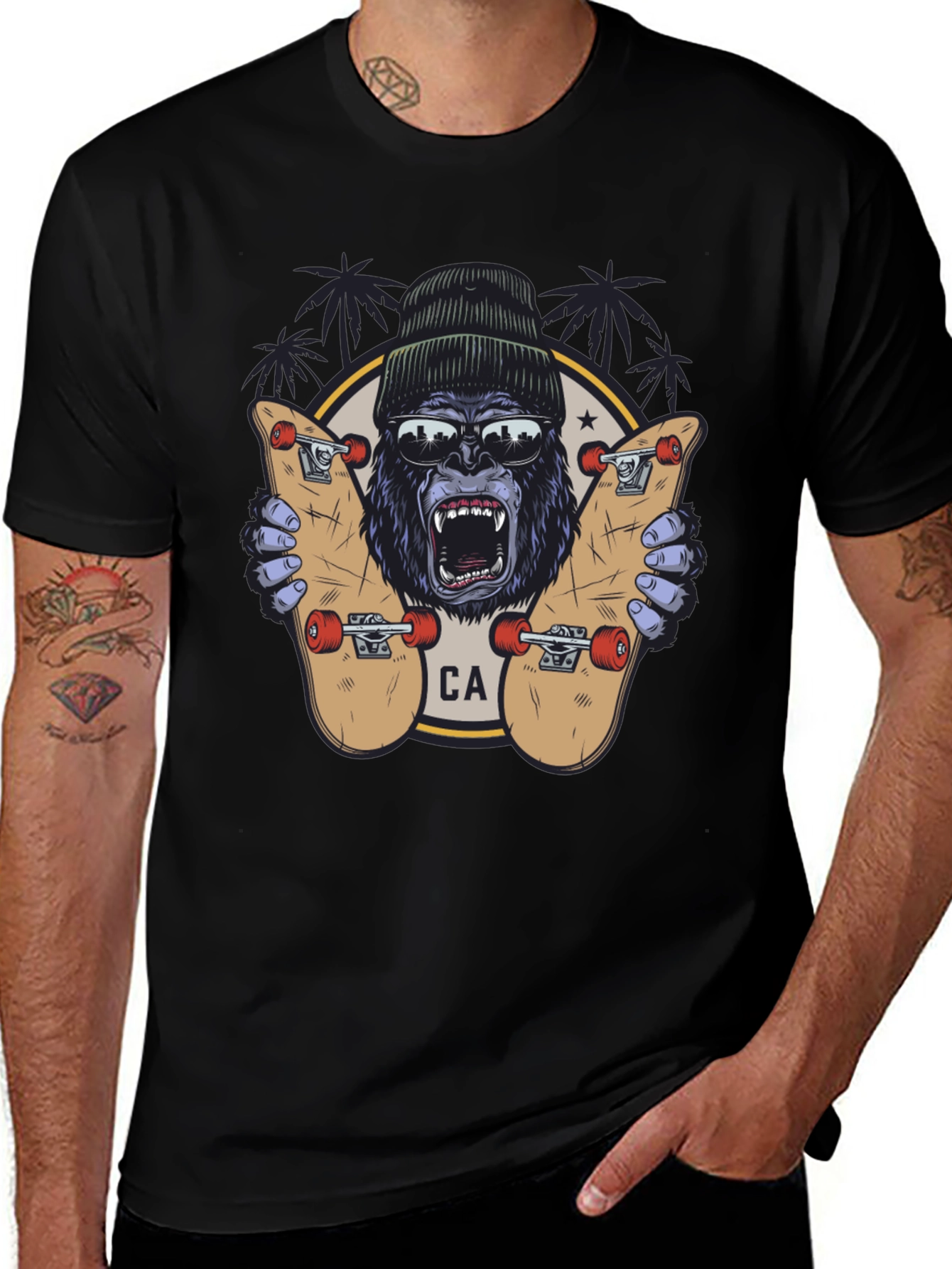 Skater Gorilla Graphic Tee - California Style